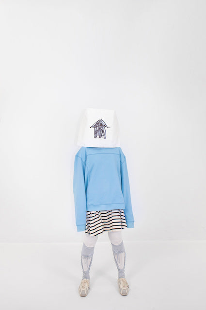 DIVIDED short hoodie_sky blue