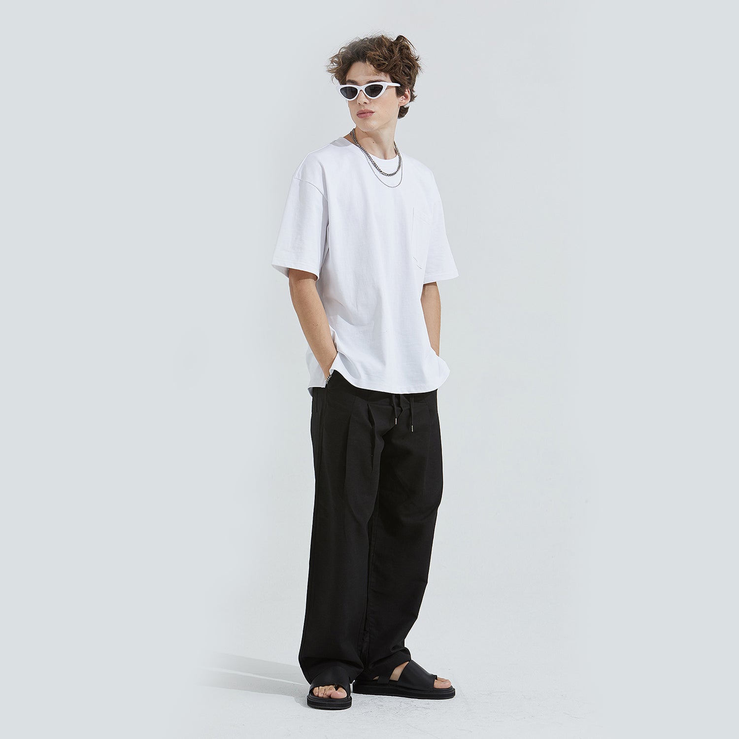 Linen Two-tuck Balloon Pants (BLACK)