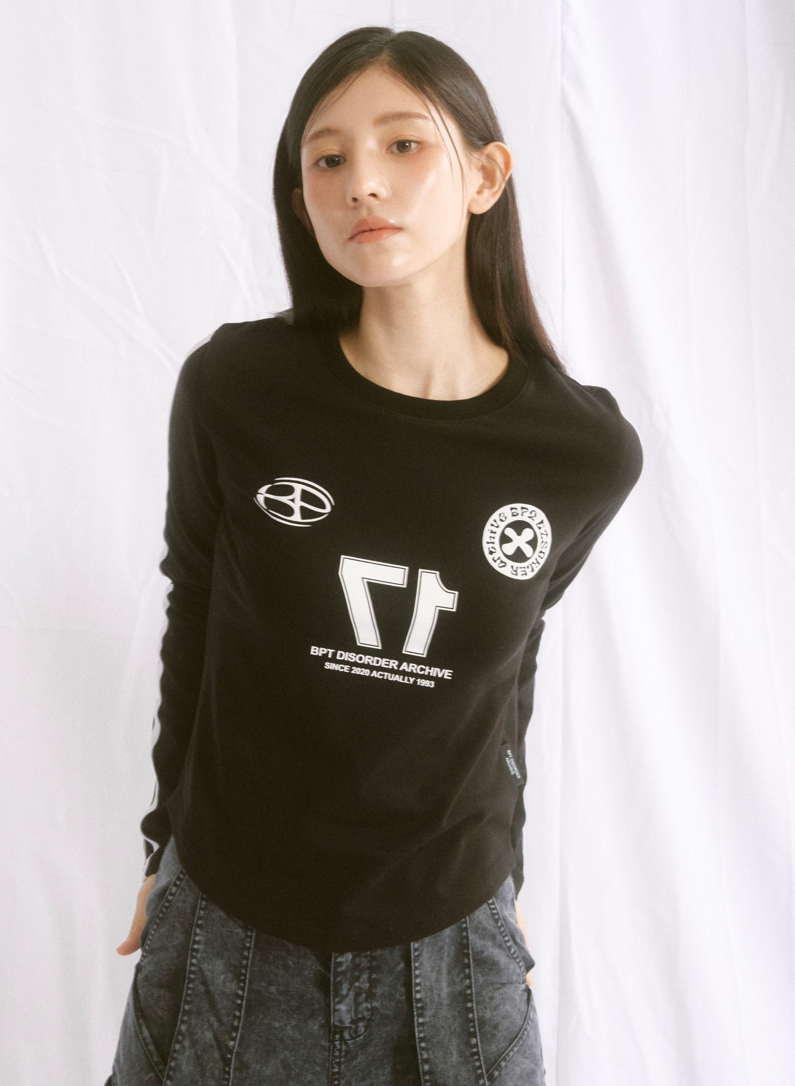 BPT SPORTY WOMEN CROP LONG SLEEVE BLACK