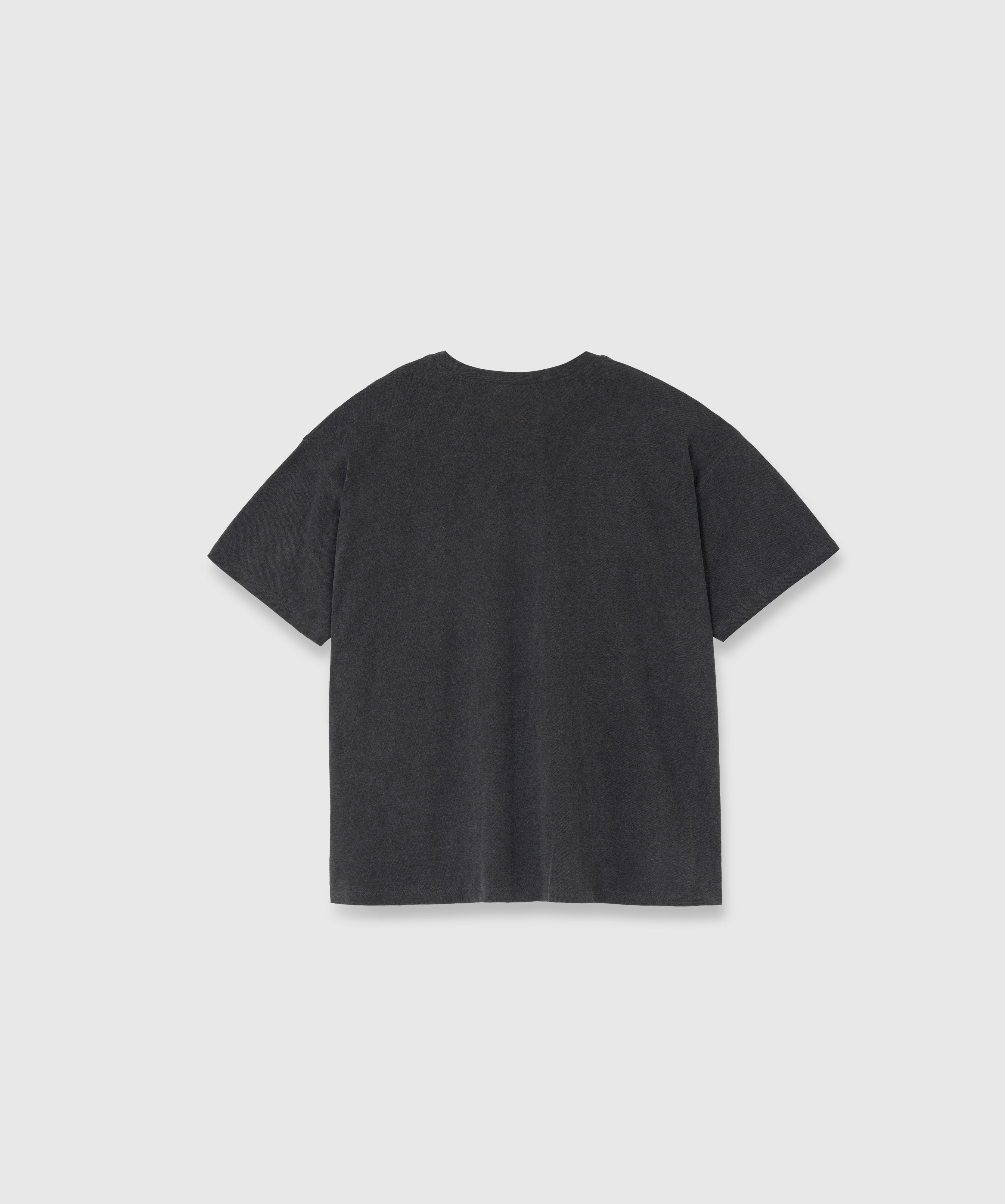 E LOGO WASHED T-SHIRT_CHARCOAL