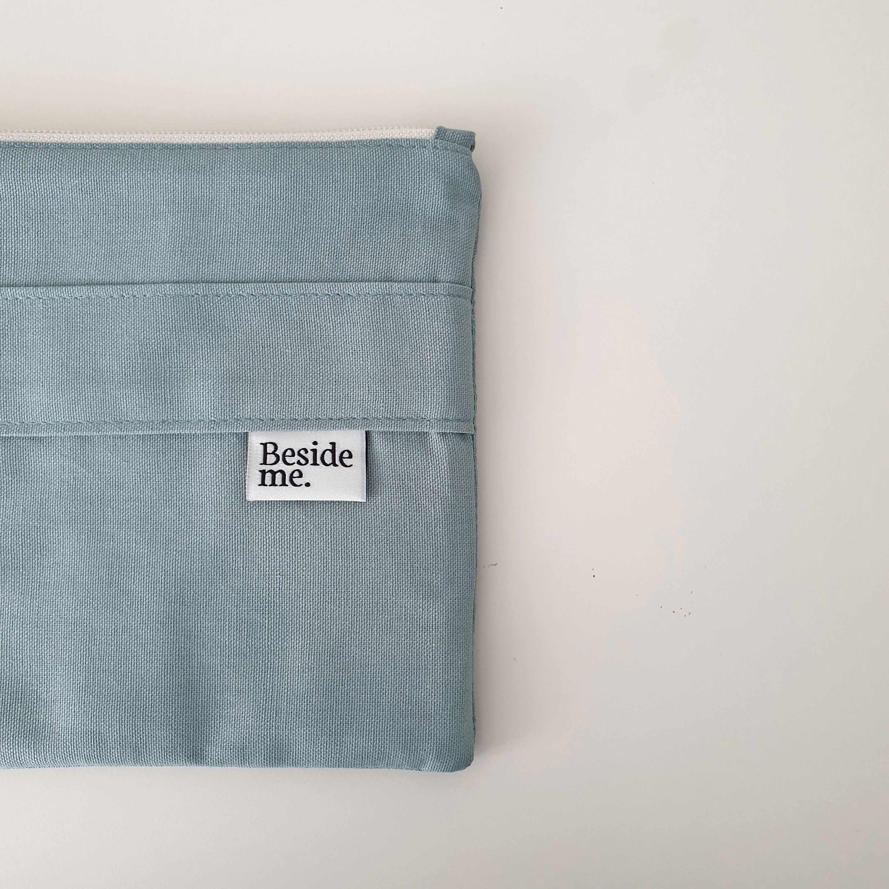 Oxford simple line strap pouch - skyblue gray