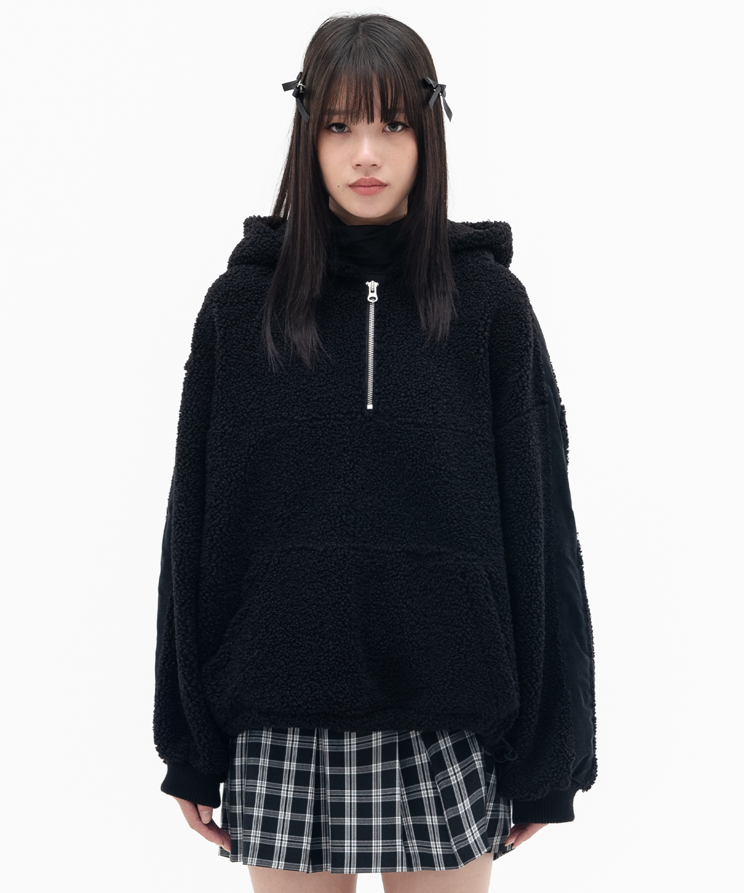 Fleece fleece hood_black