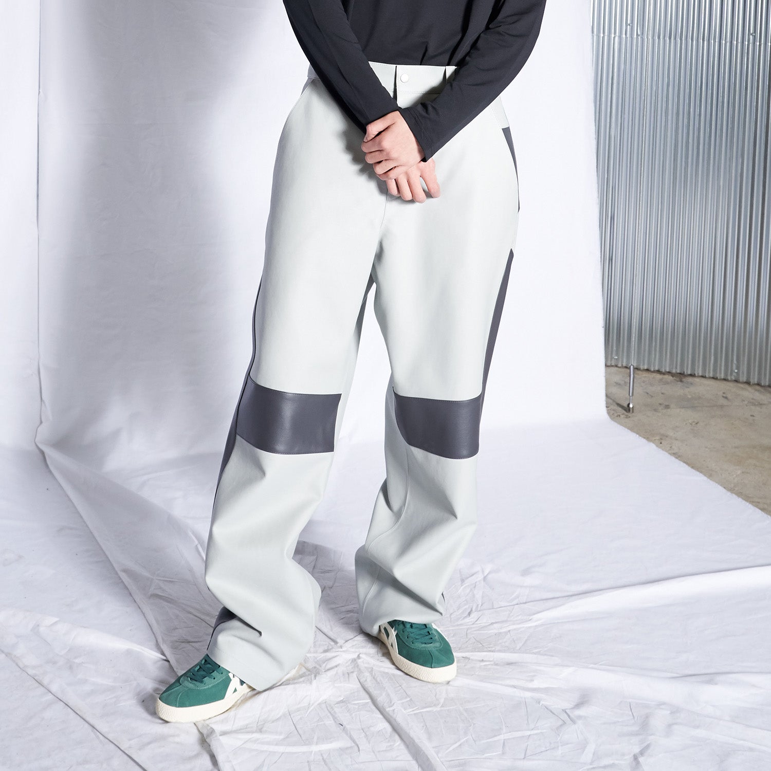 Racer Leather Pants (Gray)