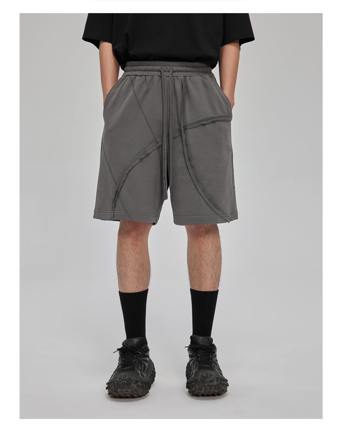 structure drawstring shorts versatile casual shot