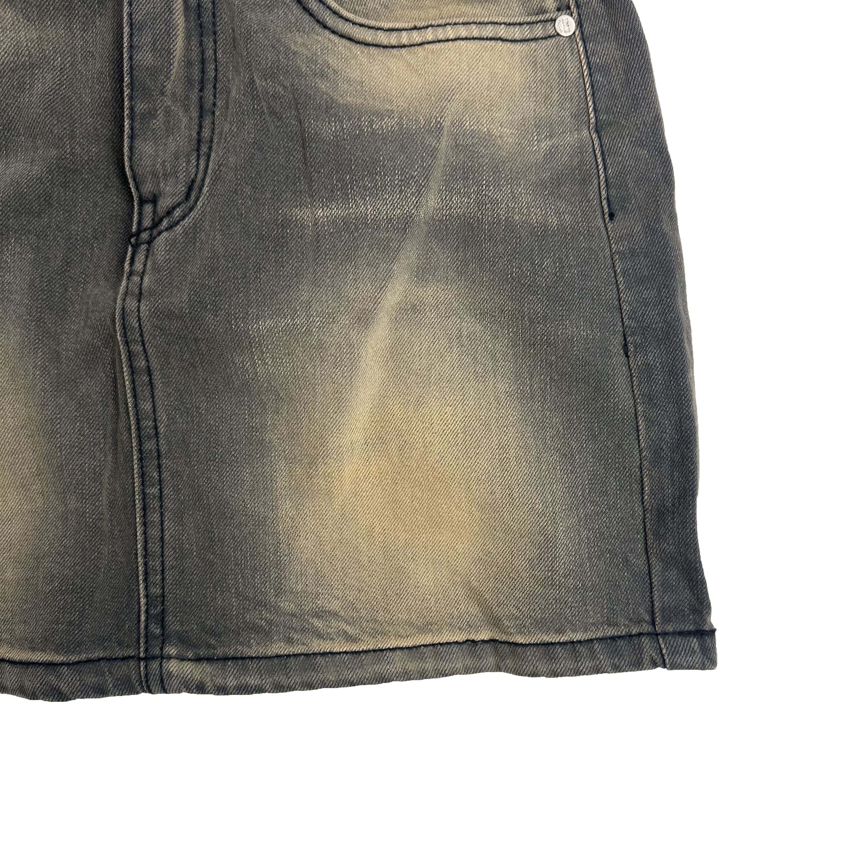 mud washing denim skirt