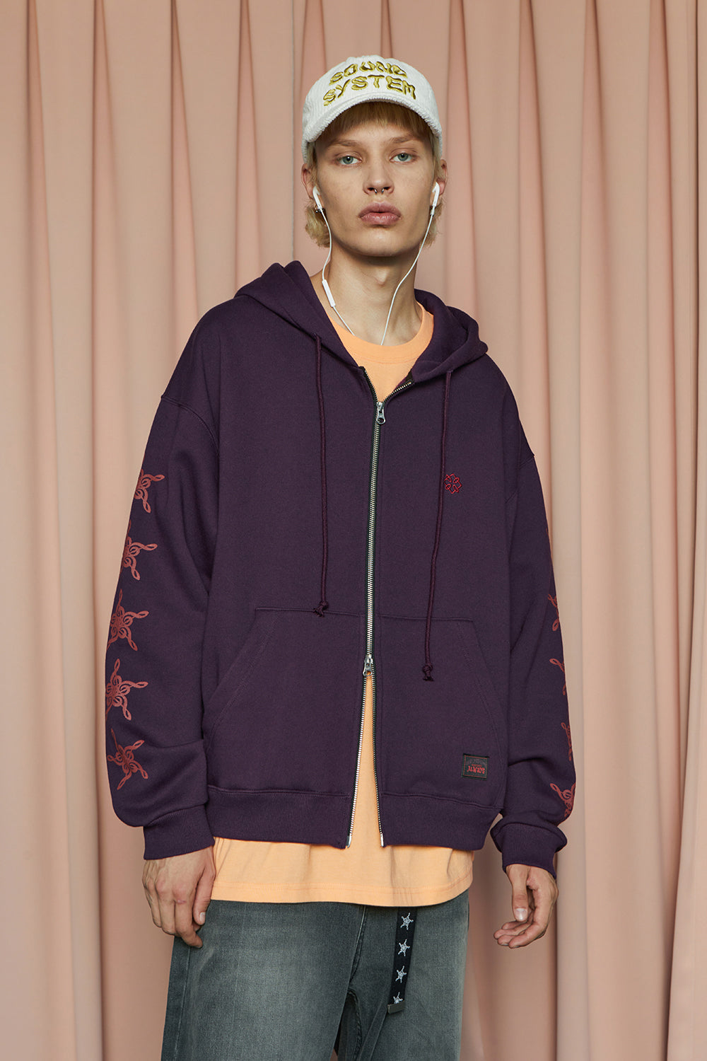 STAR ZIP-UP HOODIE / PURPLE