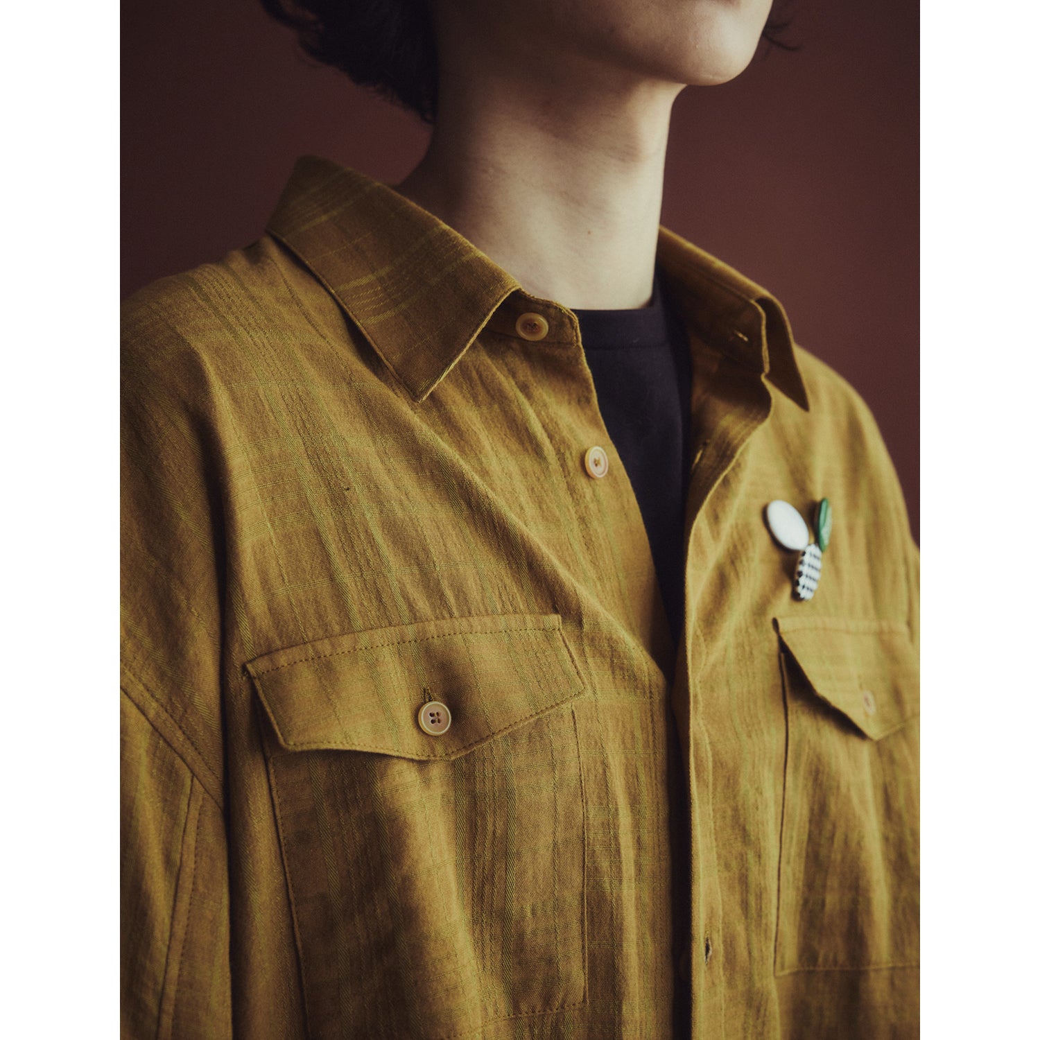 MARANG POCKET CHECK SHIRT_MUSTARD