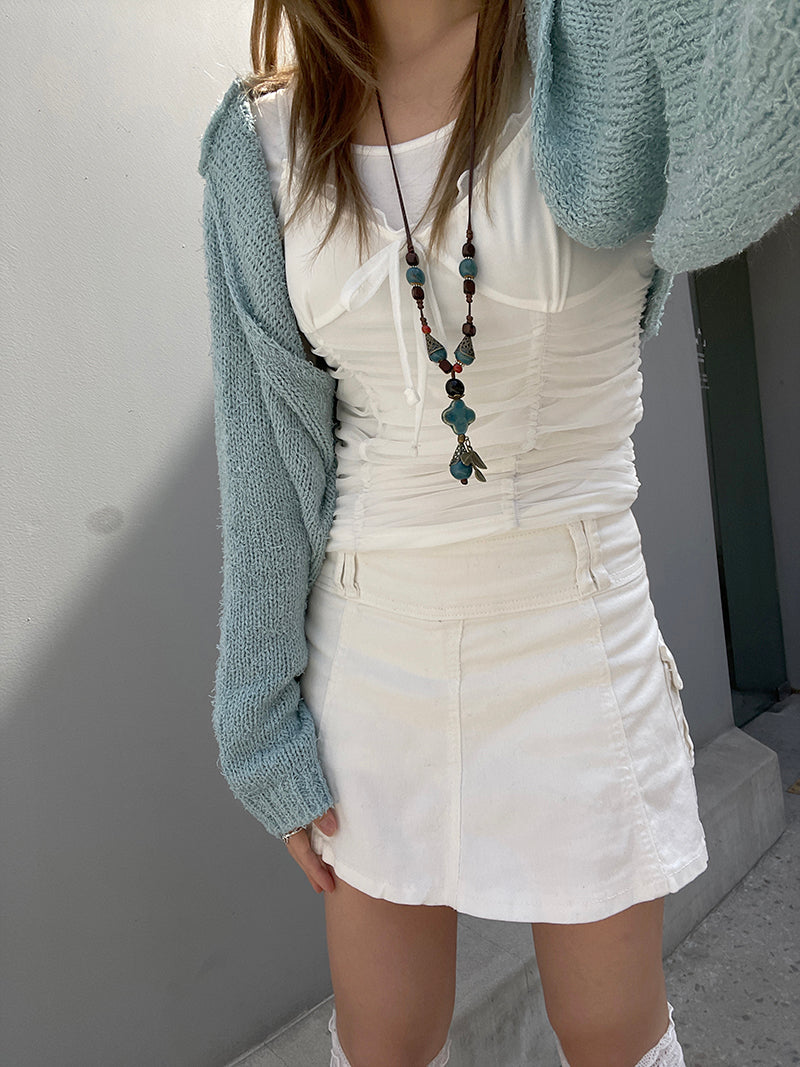 Hooded bolero cardigan