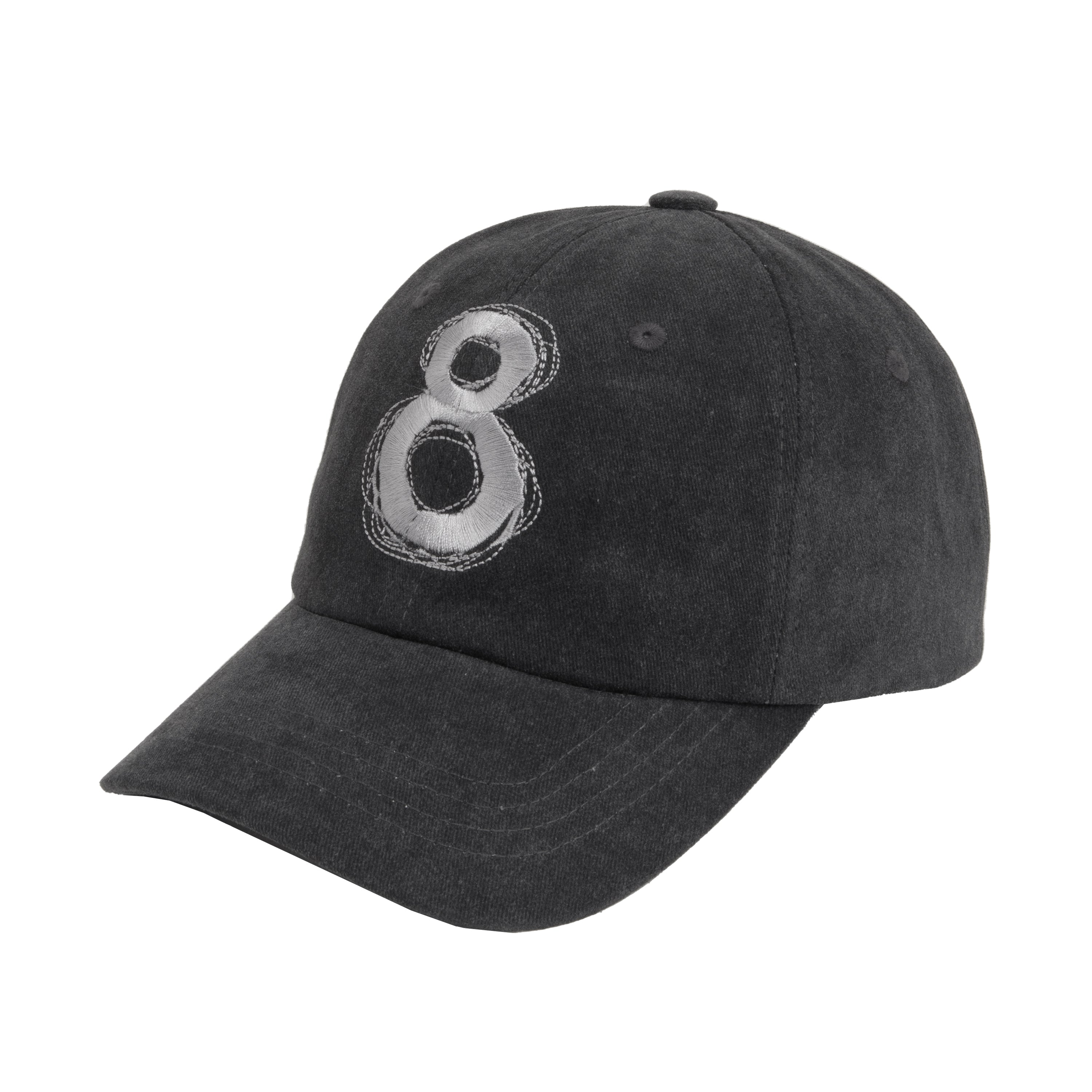 8 logo Ball Cap - Vintage Black