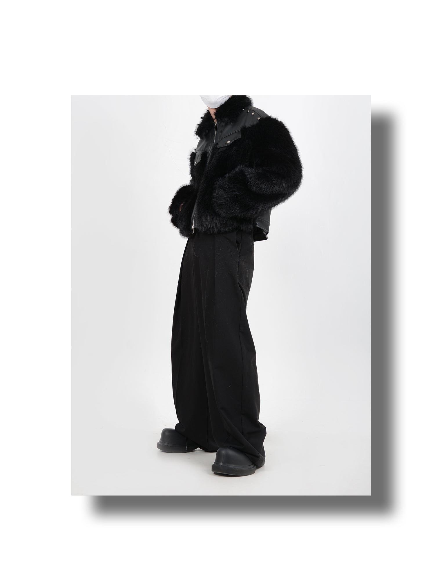 heavyweight leather anti-mink fur coat