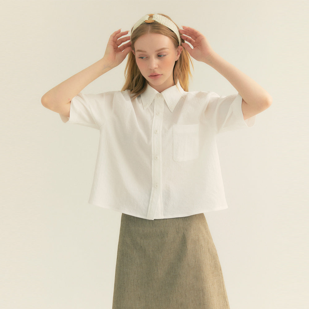 Linen Basic Skirt (Khaki)