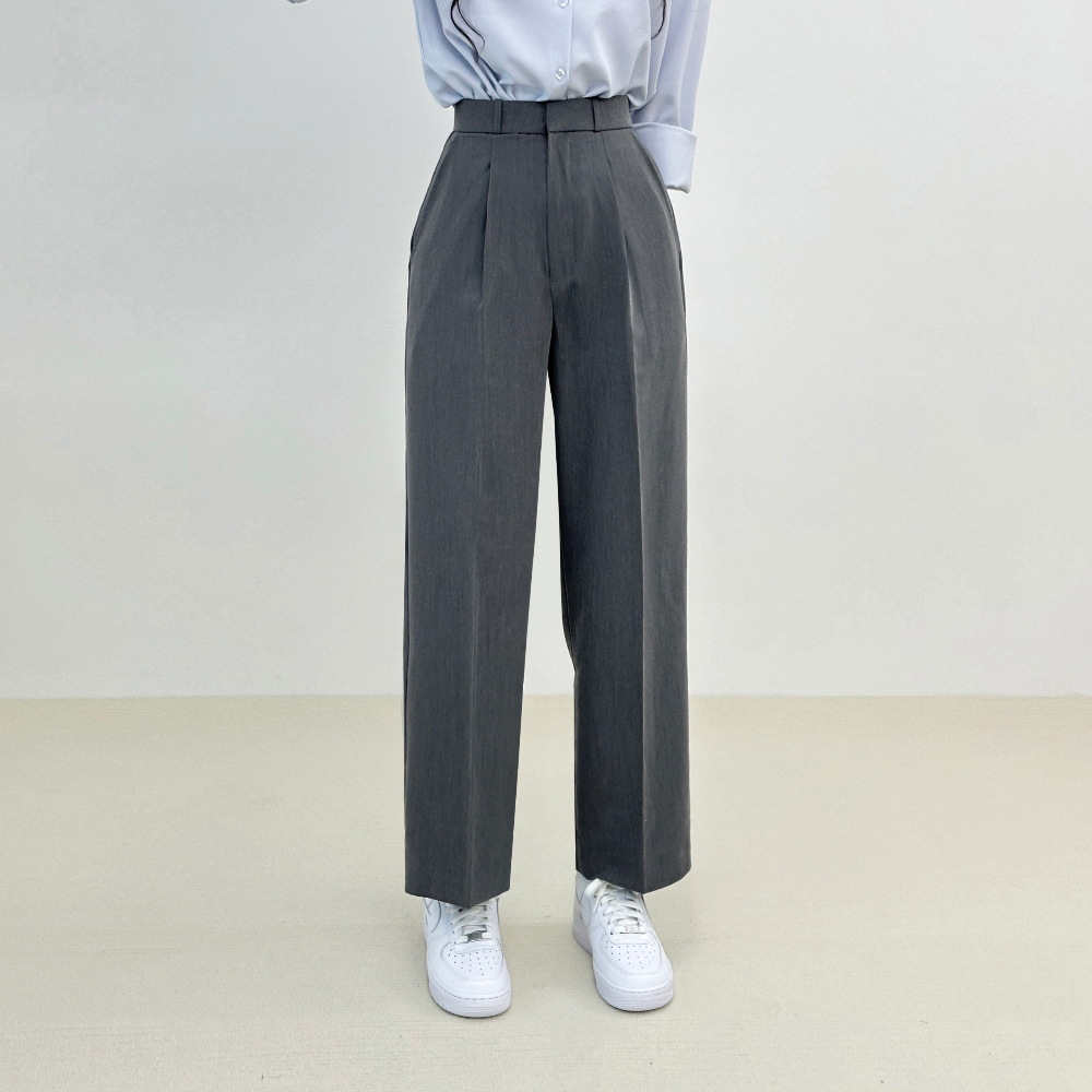 High waist tuck wide slacks