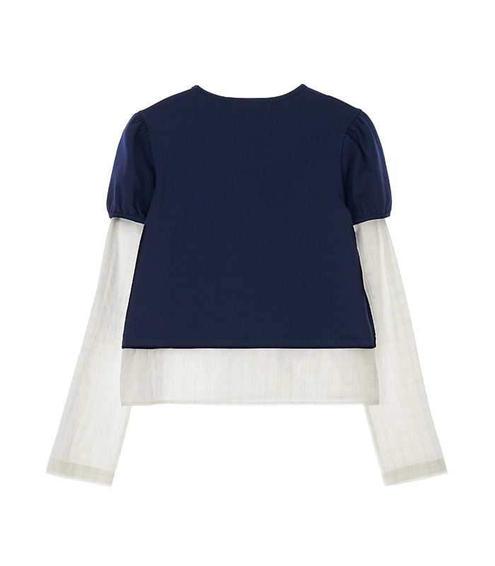 layered puff top_navy