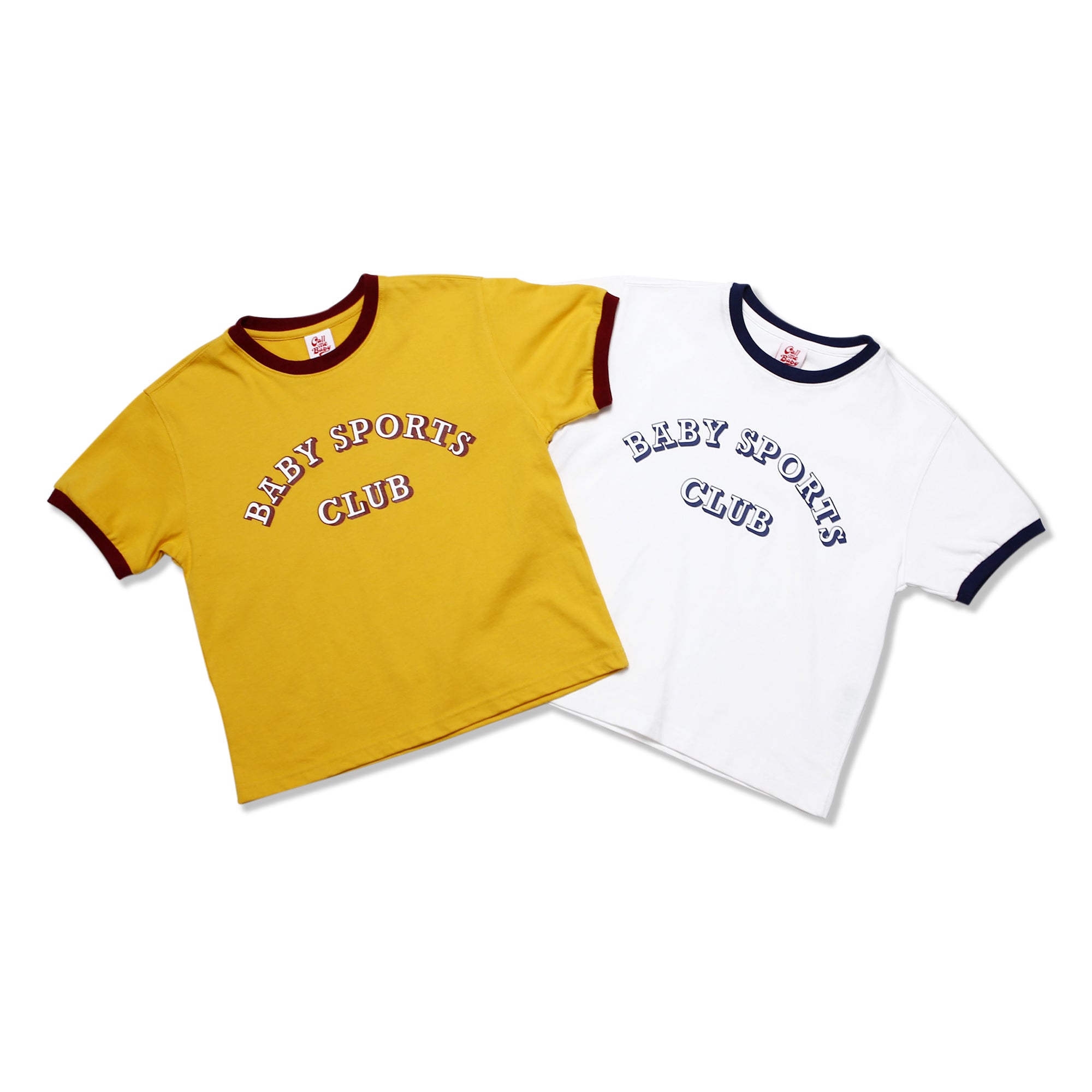 Baby Ringer Cropped Tee (Navy)