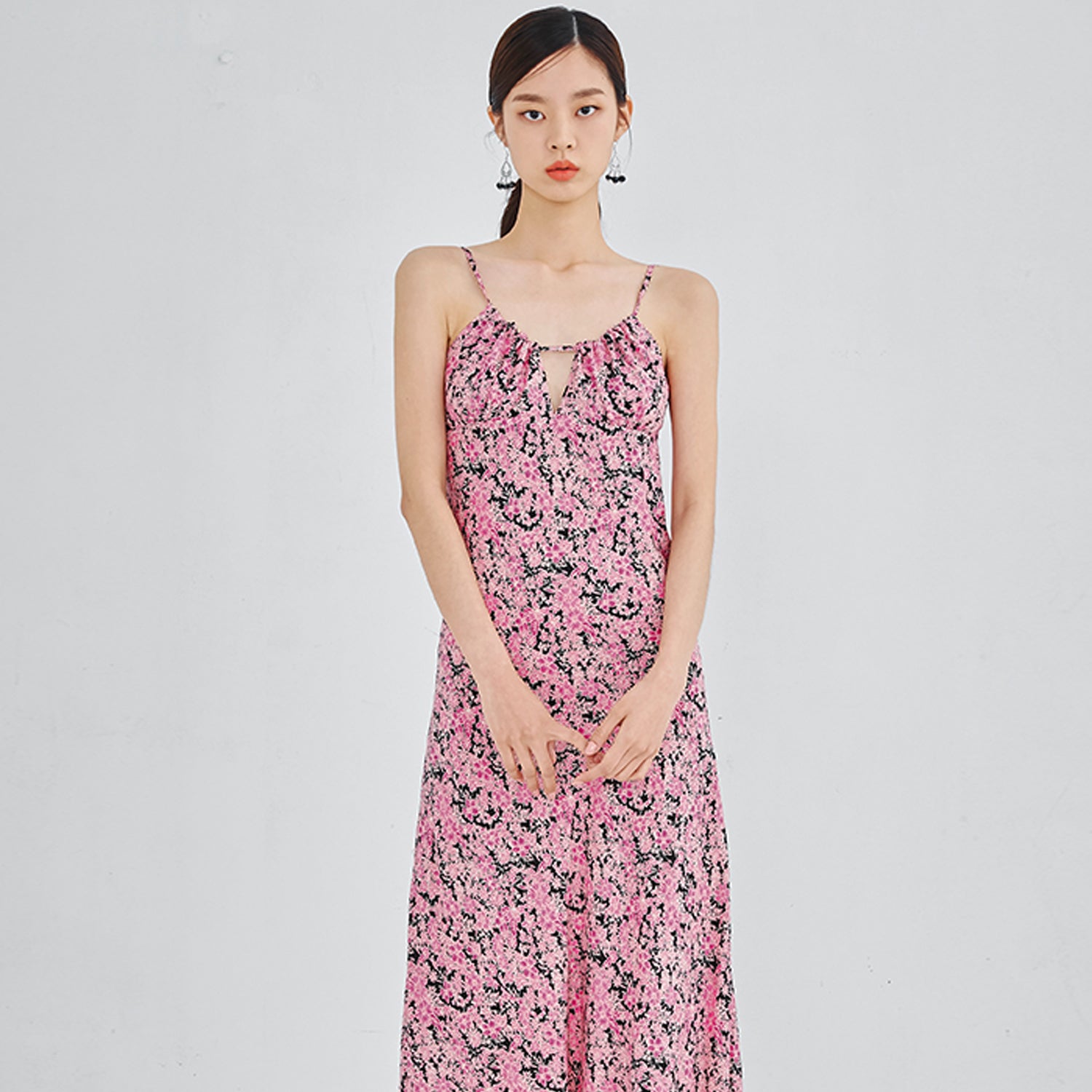 Blush floral maxi dress