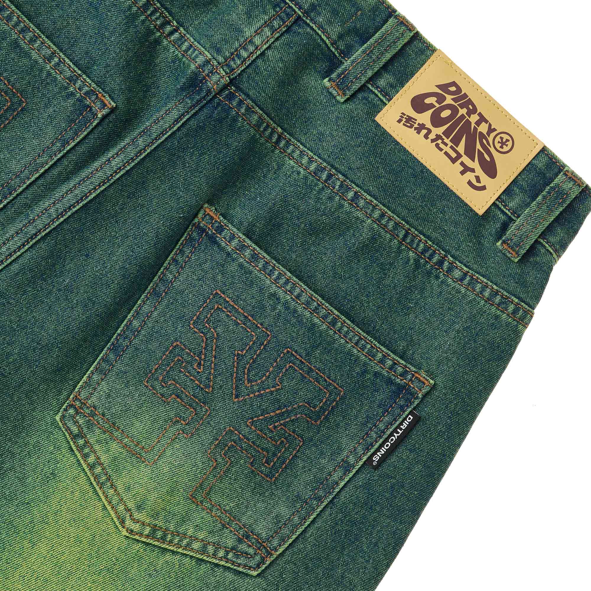 DirtyCoins Baggy Jeans - Green Wash