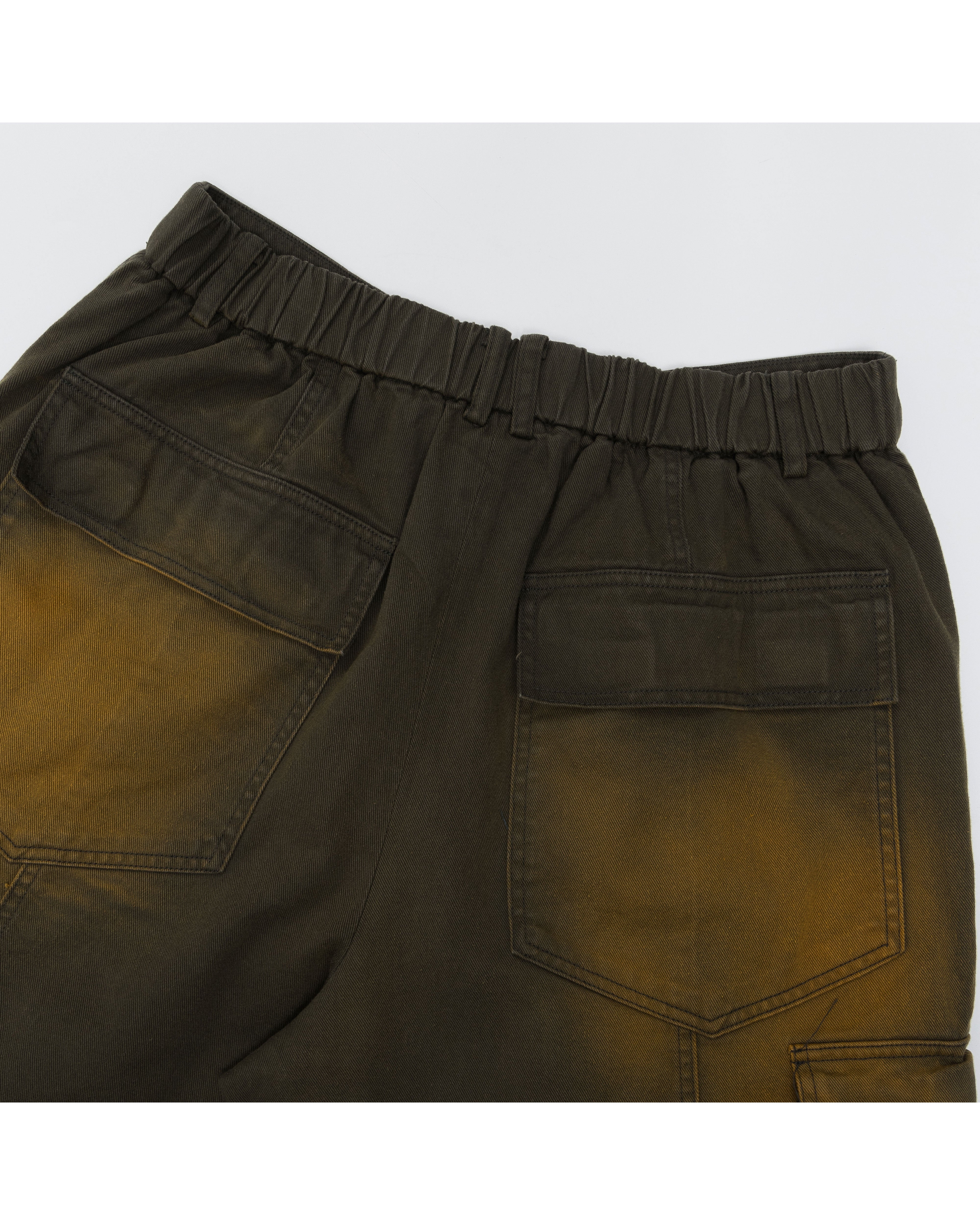 Knee Pin-tuck Wide Cargo Pants (Washed Khaki)