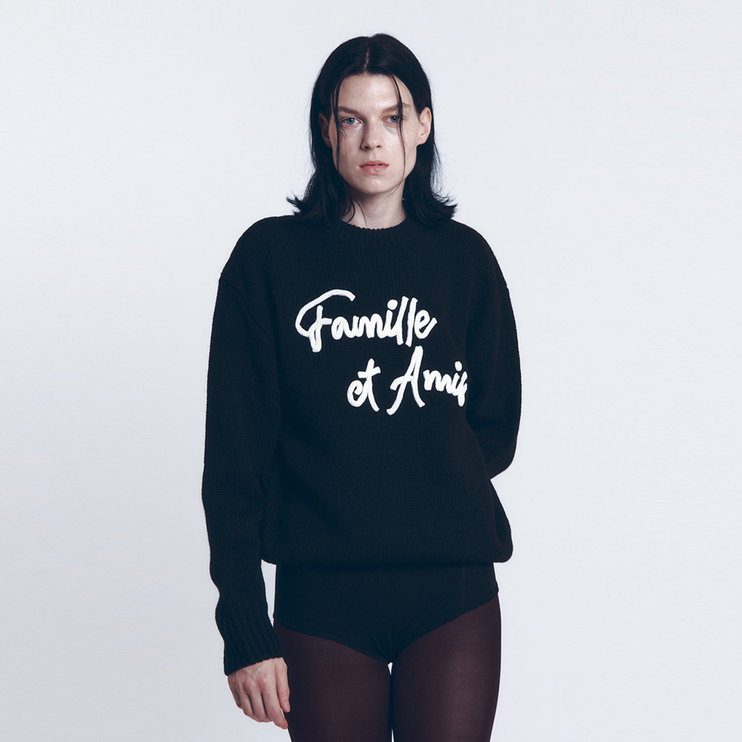 CRAFT SLOGAN KNIT SWEATER (BLACK)