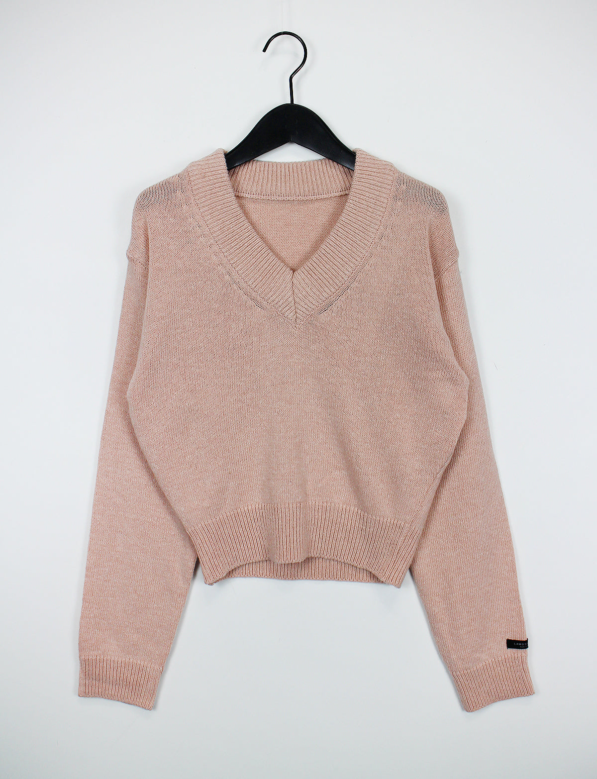 Wool V-neck Crop Knit (10color)