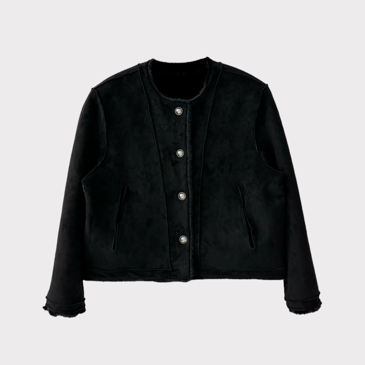 Mink Reversible Suede Crop Jacket