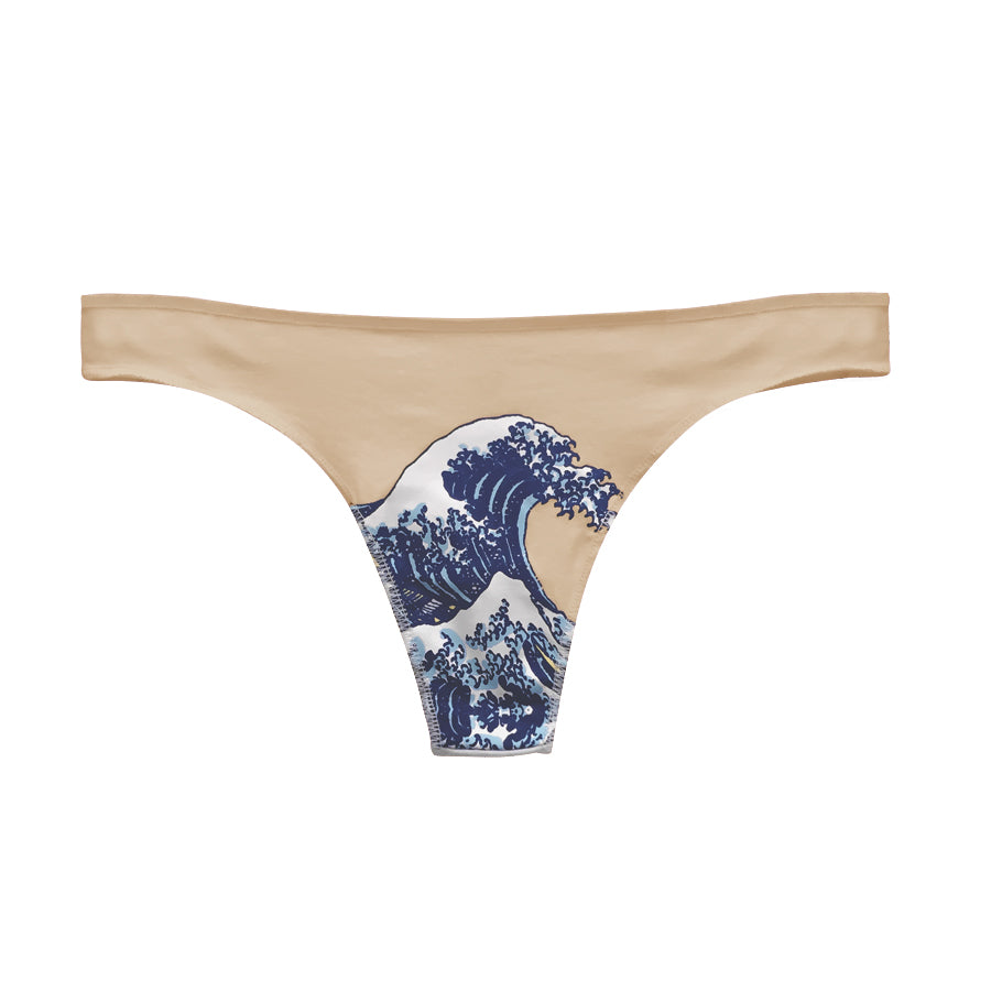 KANAGAWA WAVES THONG BEIGE - MJN