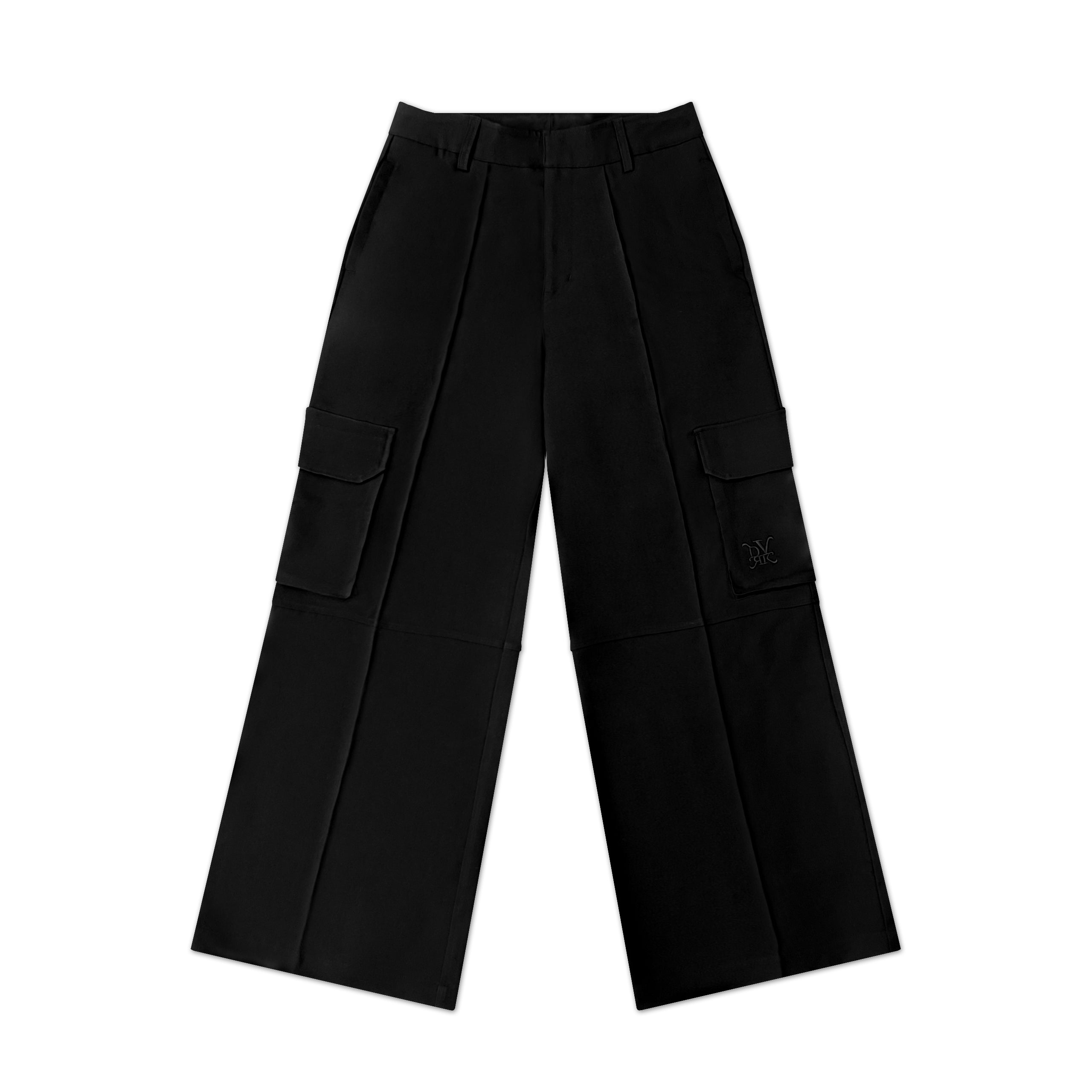 PRIVÉ LOGO EMBROIDERED CARGO PANTS (MALE) - BLACK