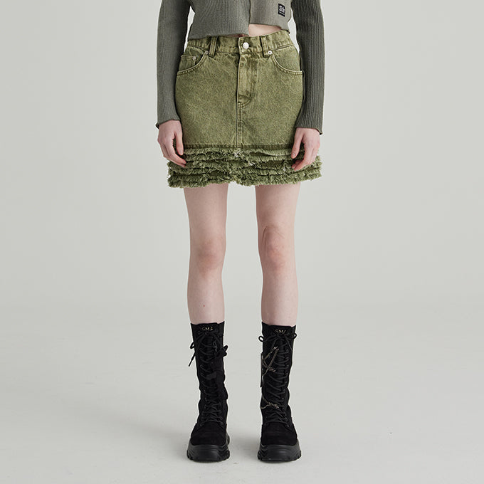 KHAKI COLOR CANCAN SKIRT