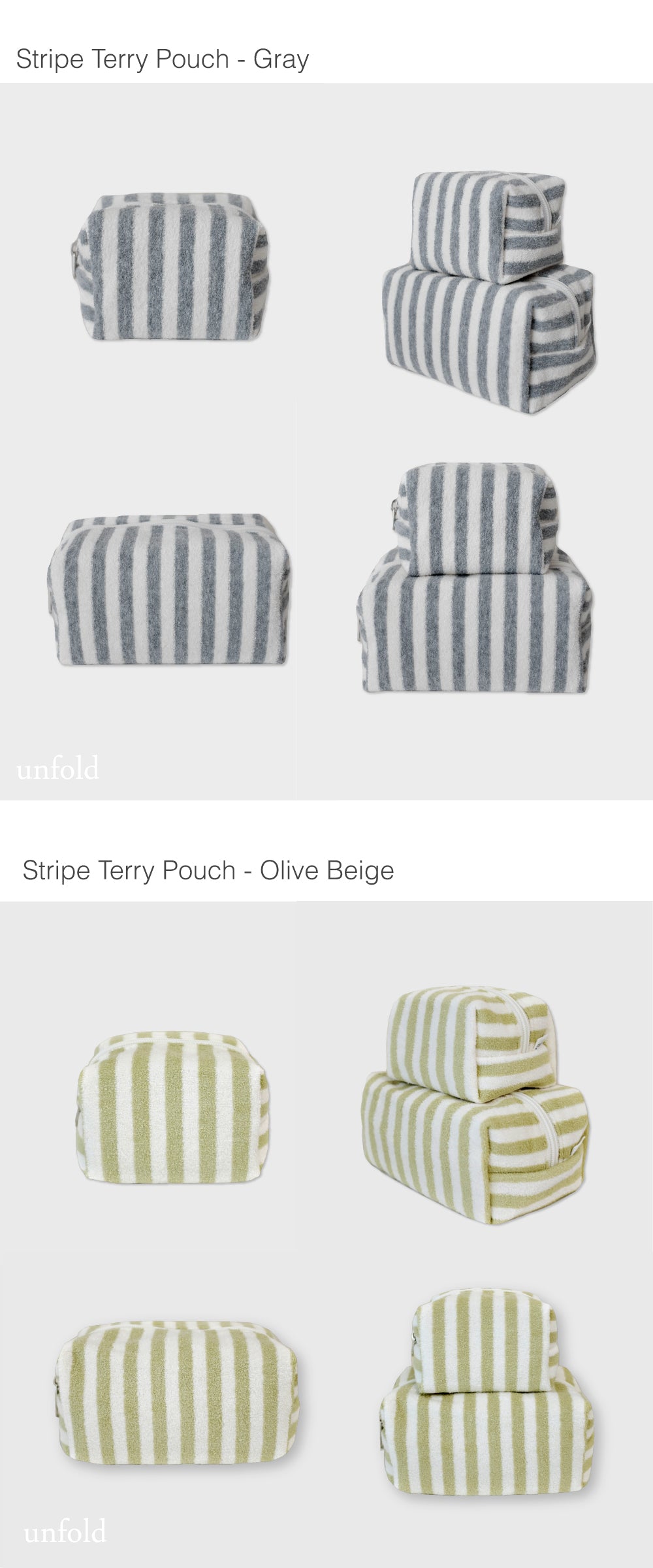 Stripe terry pouch_Small (4colors)