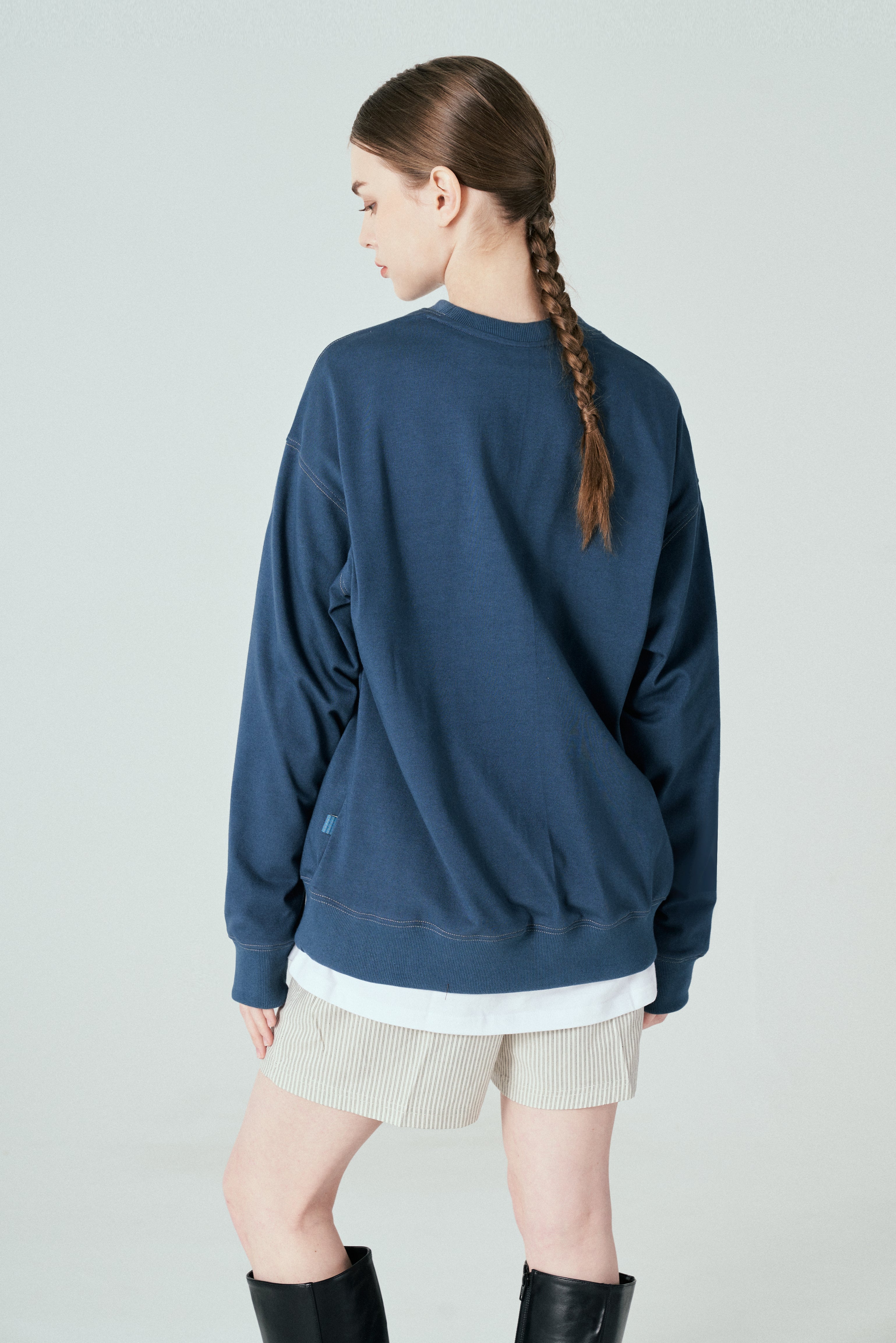 Pocket Zip-up Sweatshirt T63 Dark Teal Blue