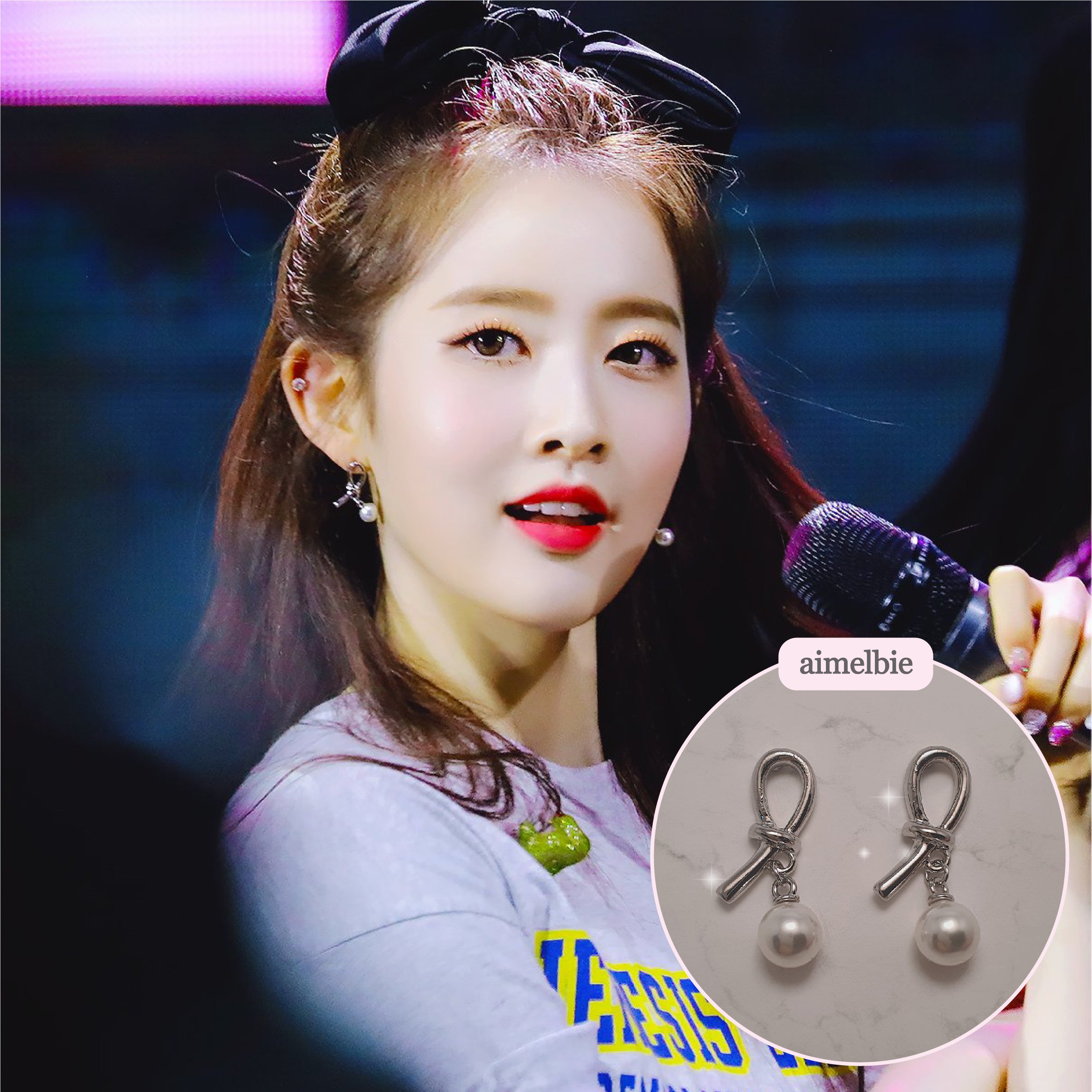  Daily Silver Ribbon Piercing (IVE Wonyoung, Yujin, STAYC Sieun, Oh My Girl Hyojung, Seunghee Piercing)