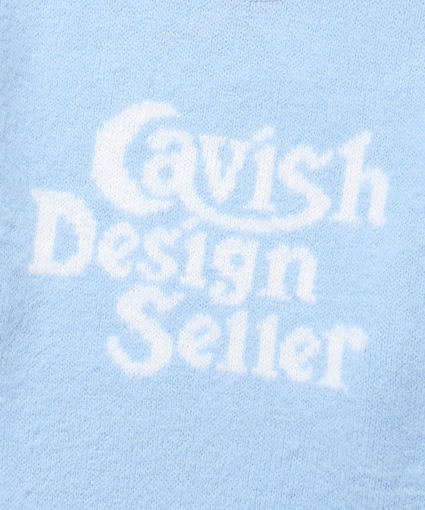 BRUSHED SELLER LOGO KNIT CREWNECK BLUE(CV2DFUK600A)