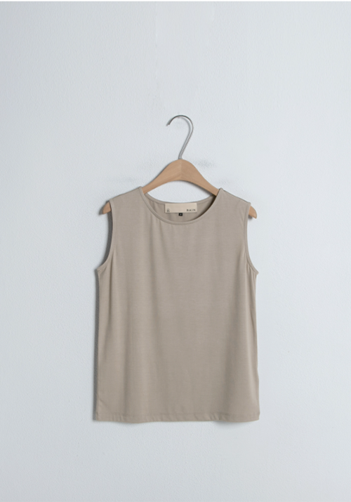 (T-6396) Basic Soft Sleeveless T-shirt