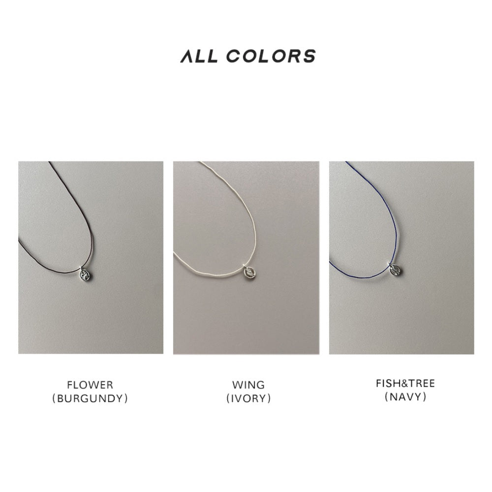 [CCNMADE] Rounded Silver Pendant Necklace (3color)