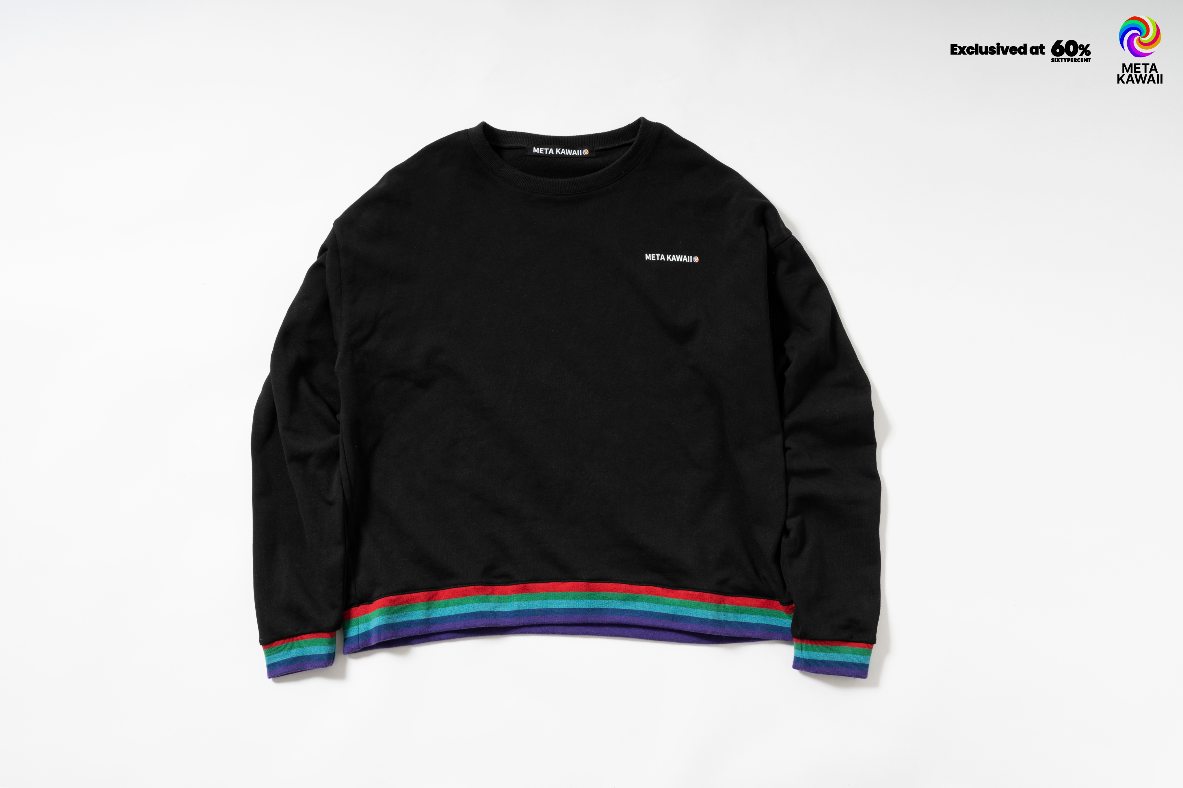 カワイイ レインボー スウェット（ブラック） I  Exclusive Kawaii Rainbow Sweat