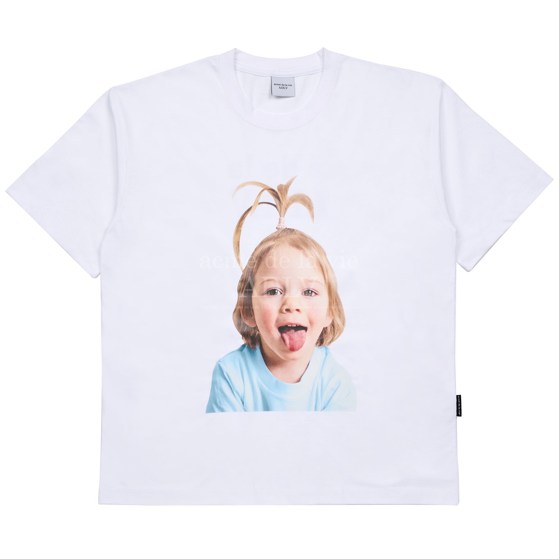 BABY FACE APPLE HAIR BOY SHORT SLEEVE T-SHIRT WHITE