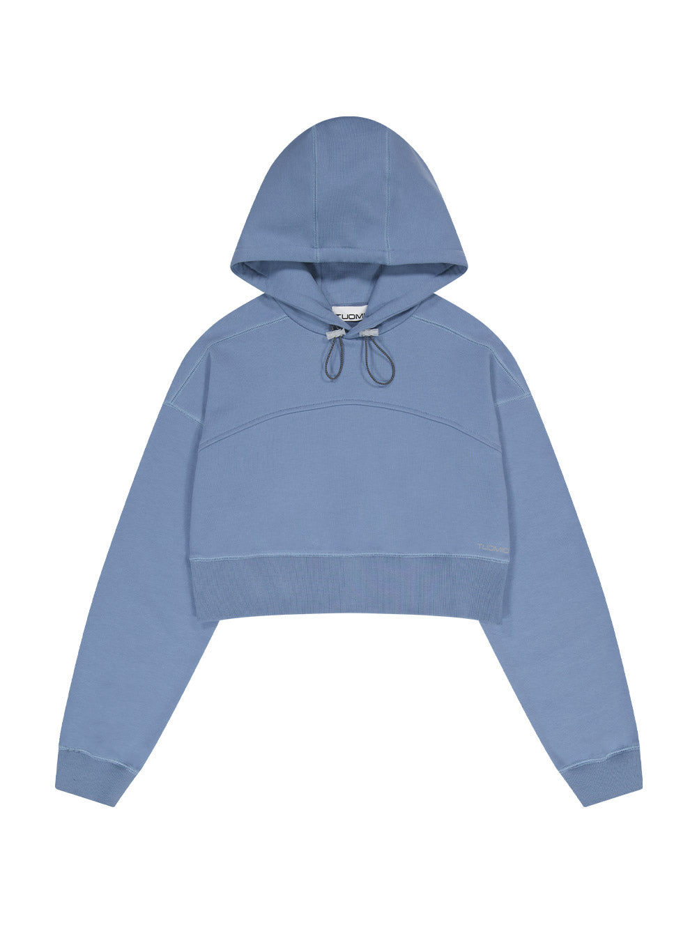 STRING CROPPED HOODIE [DUSTY BLUE]