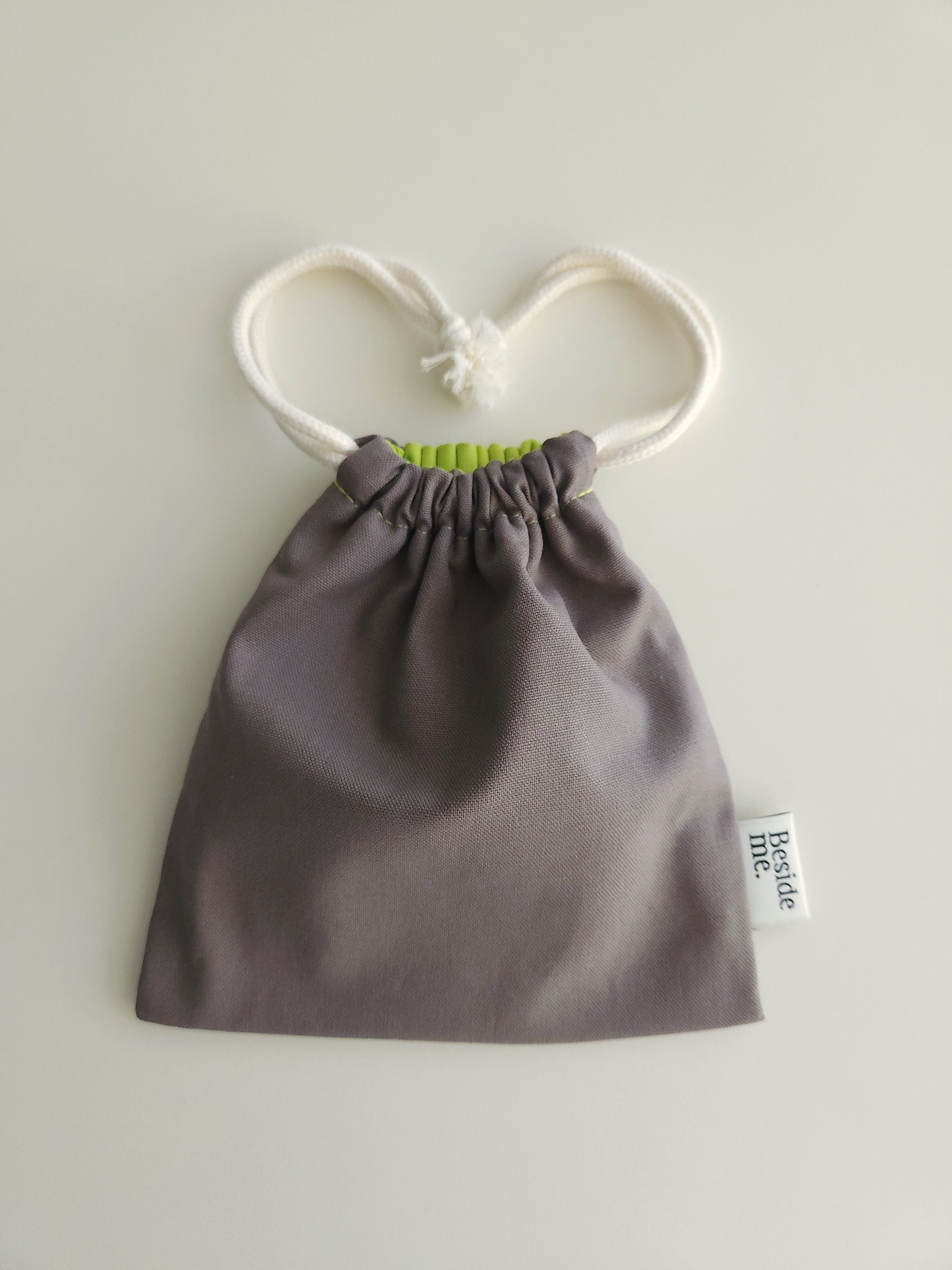 Two tone string pouch - dim gray M