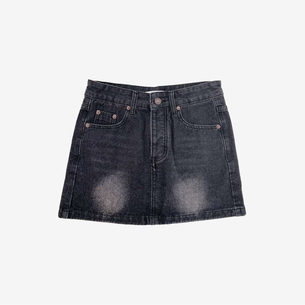 pony high-waist denim skirt