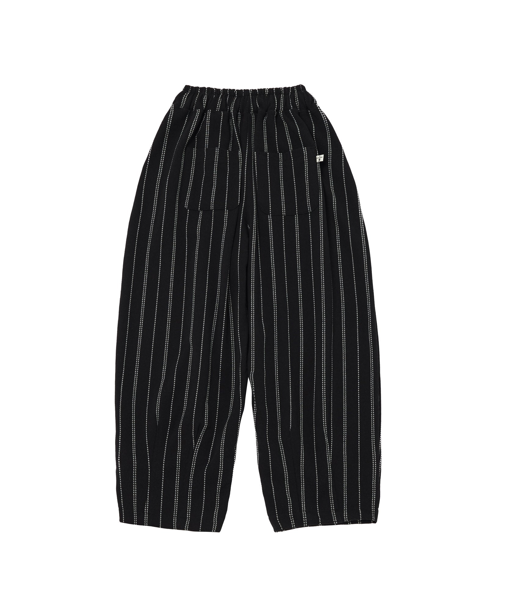 DOTTED-STRIPE BALLOON SWEAT PANTS (Black)