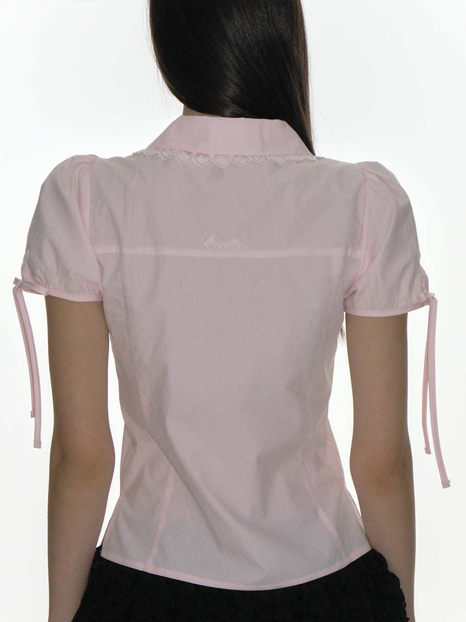 PINTUCK LACE COLLAR BLOUSE_PINK