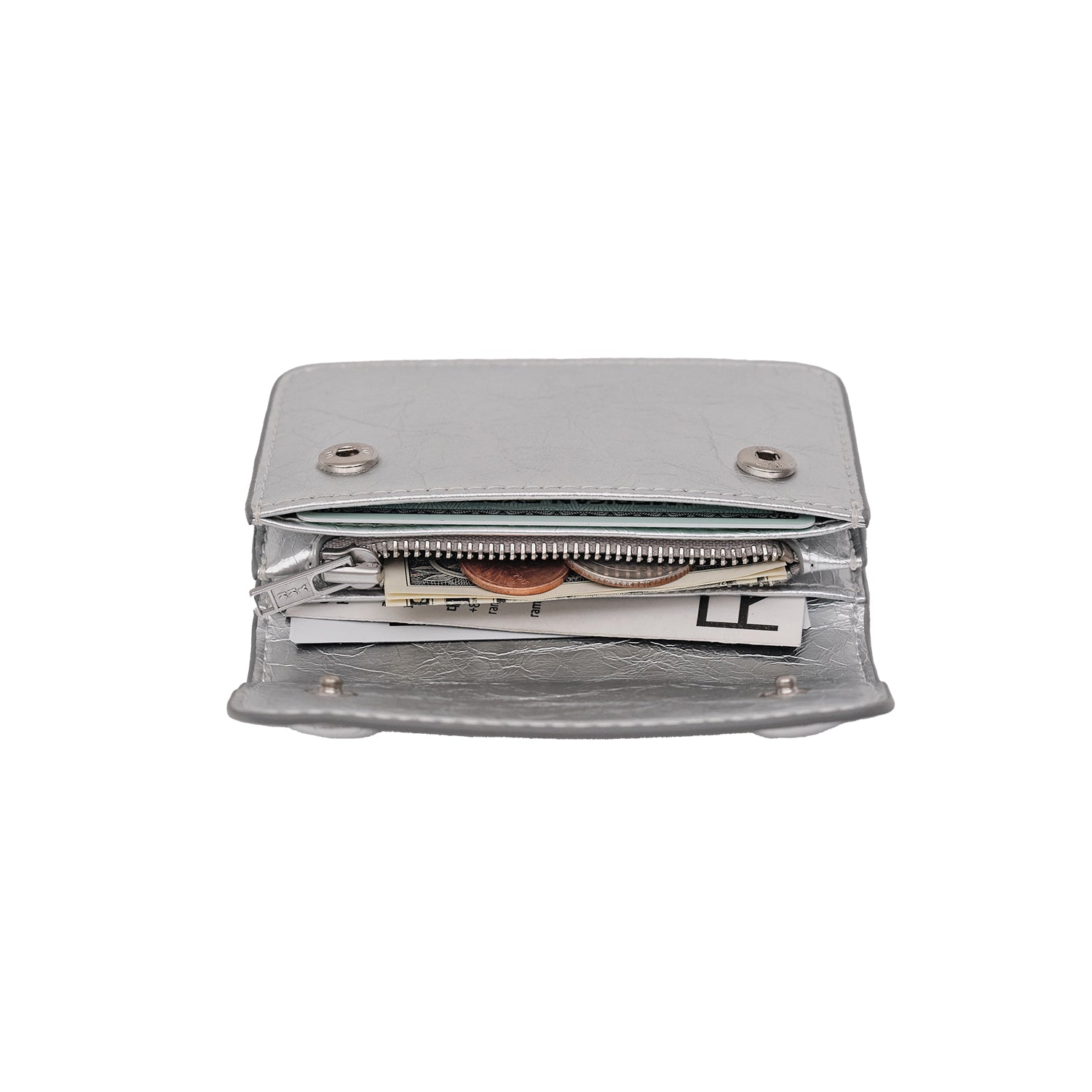 DOT Accordion Coin & Card Wallets silver