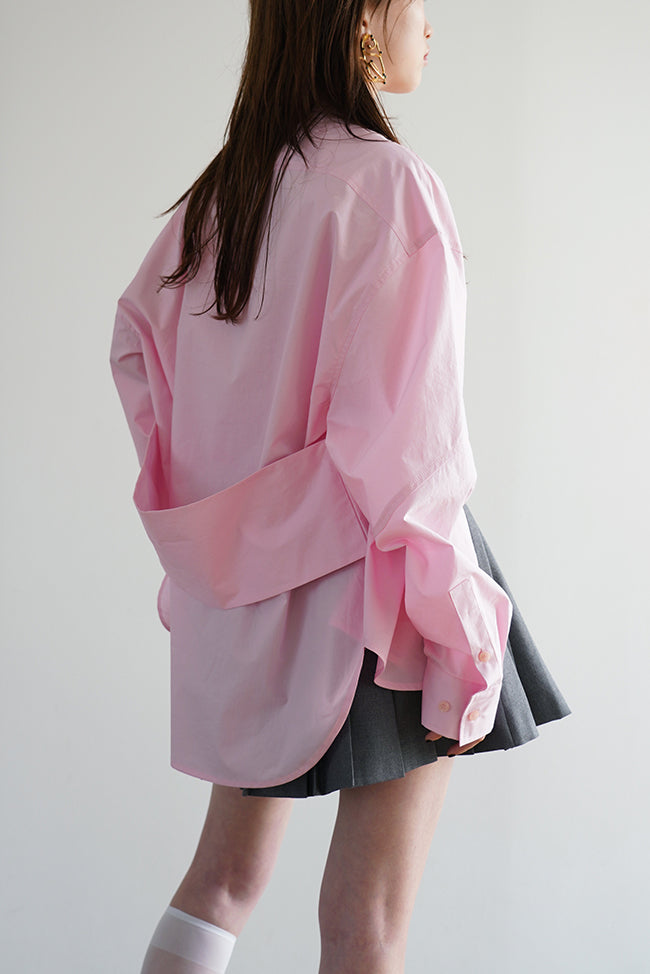 BACK WIDE STRAP OVERSIZED SHIRT IN PINK