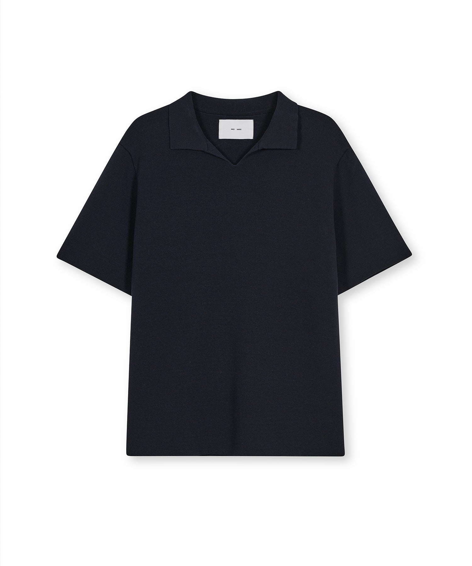 Simple collar knit_Navy