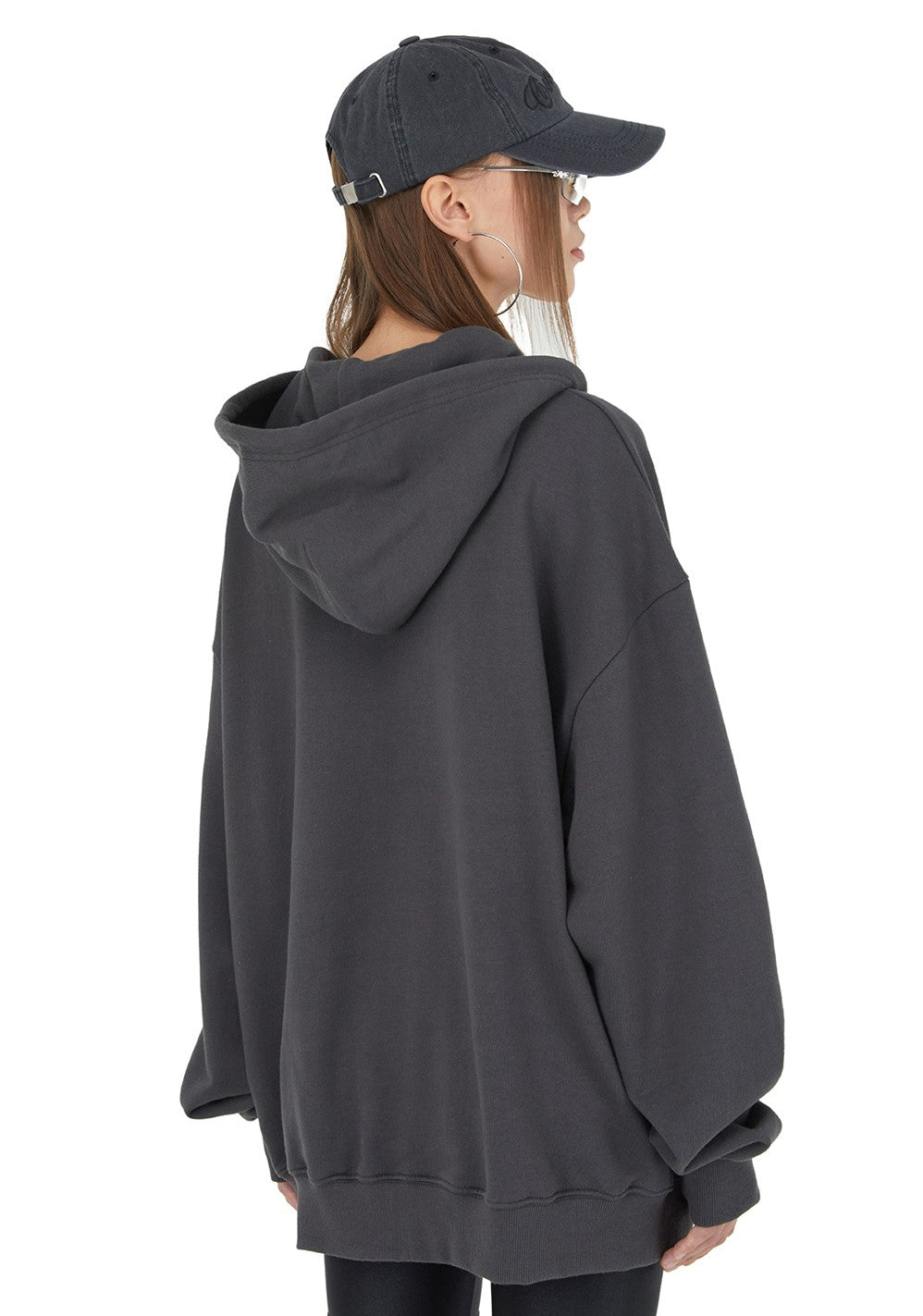 [IHD002-4] SIGNATURE GRAPHIC HOOD ZIP UP CHARCOAL