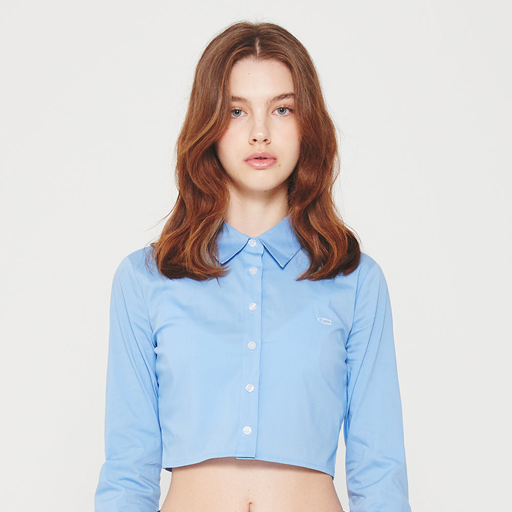 [BASICWEAR] BASIC CROP SHIRT_SKY