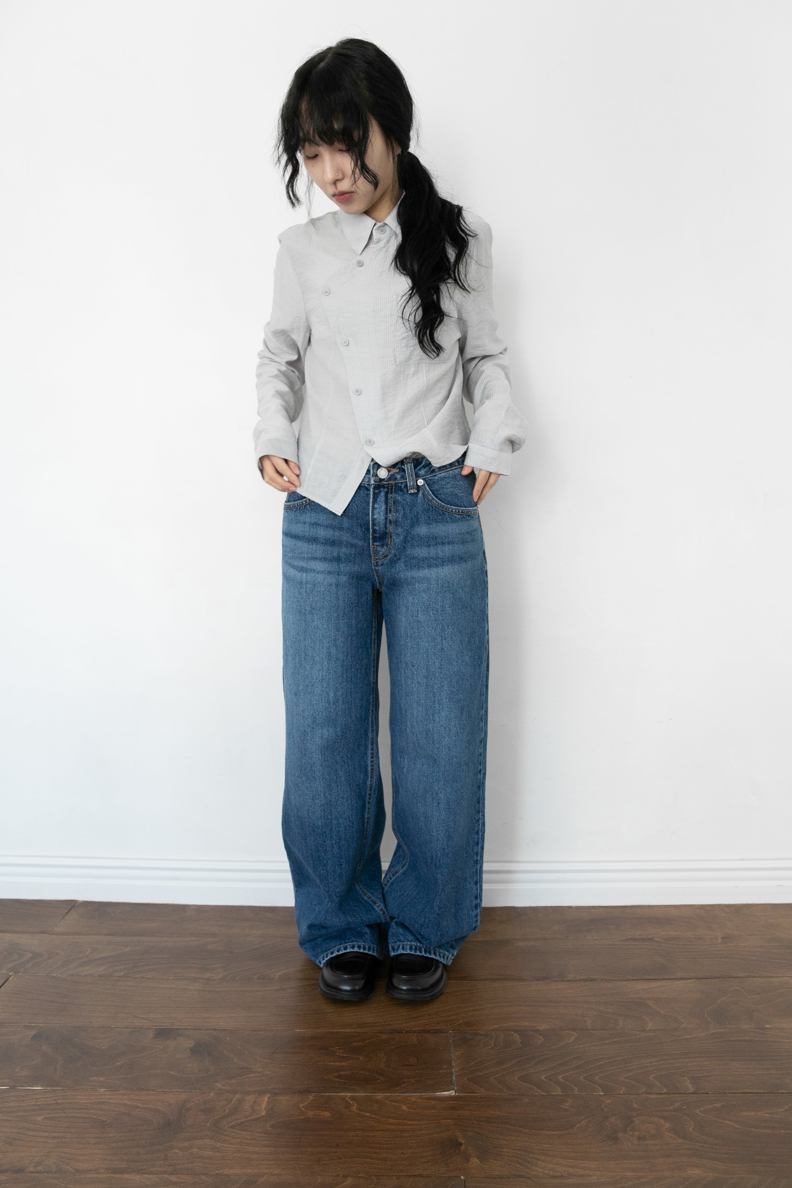 standard low denim pants(S-M)