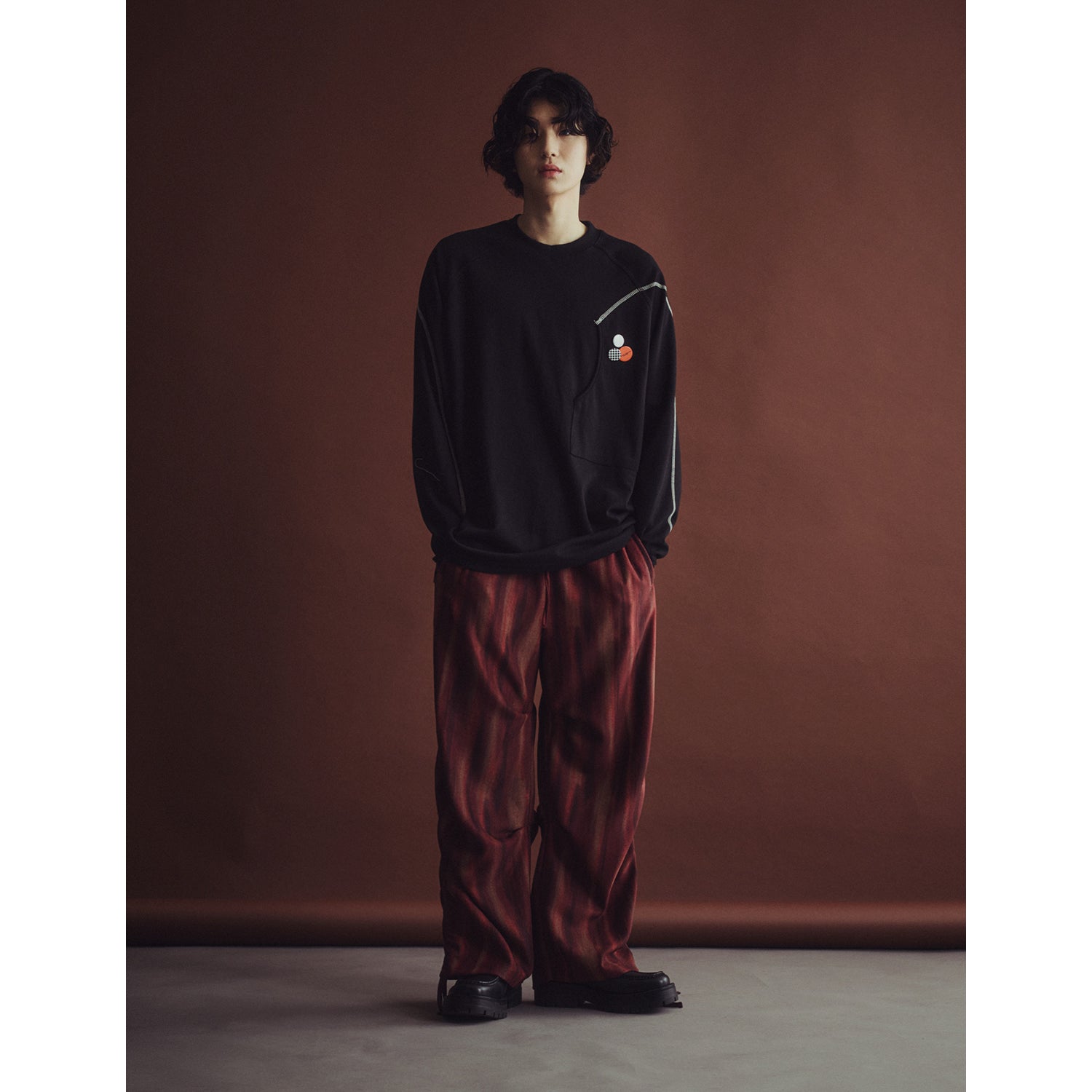 SIDE SHIRRING DOUBLE STRAP PANTS_RD