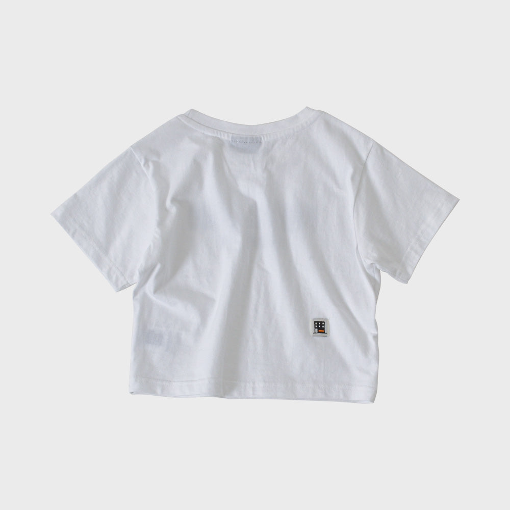 STIPPLE SHORT SLEEVE CROP TEE (WHITE)