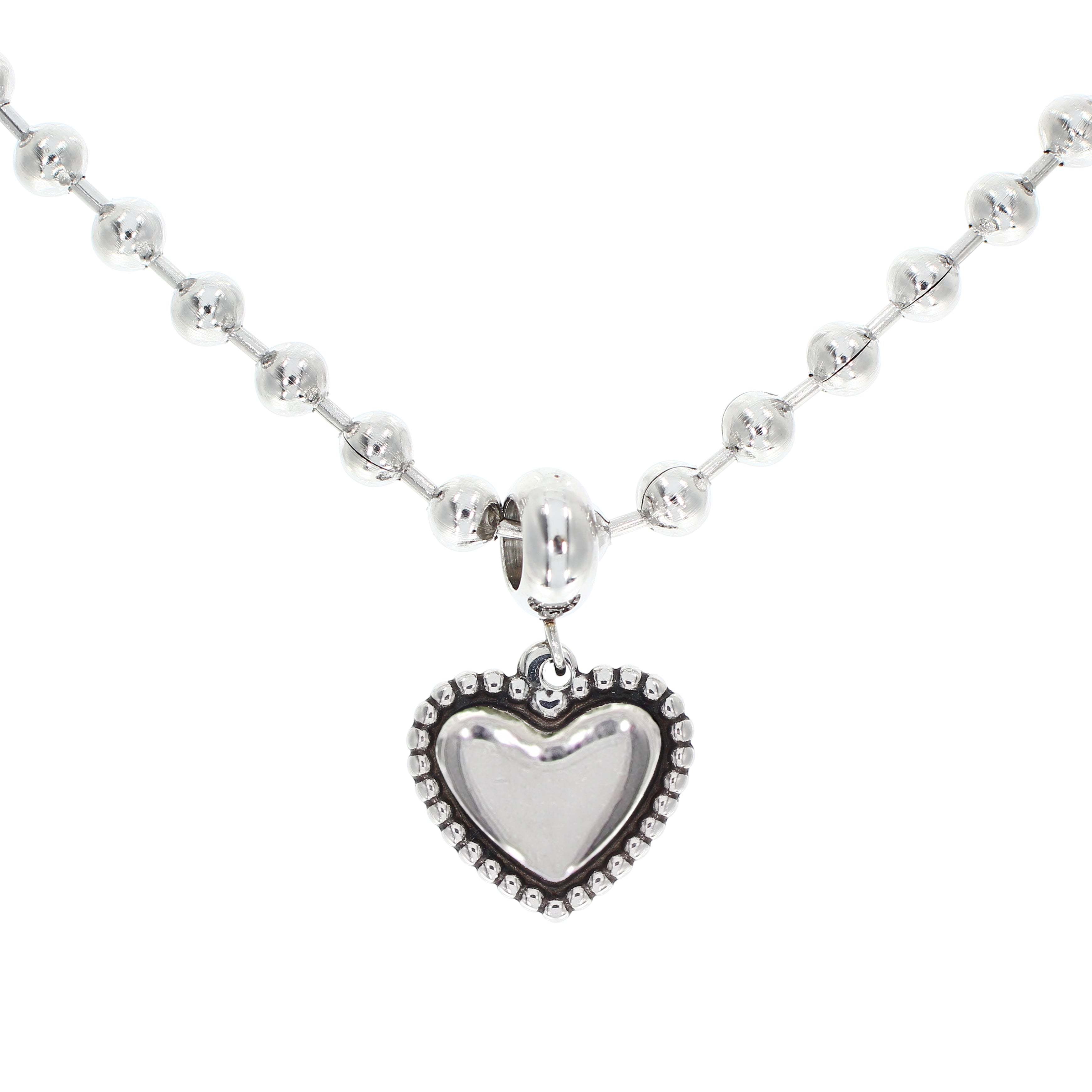 Oil Painting Heart Ball Chain Necklace