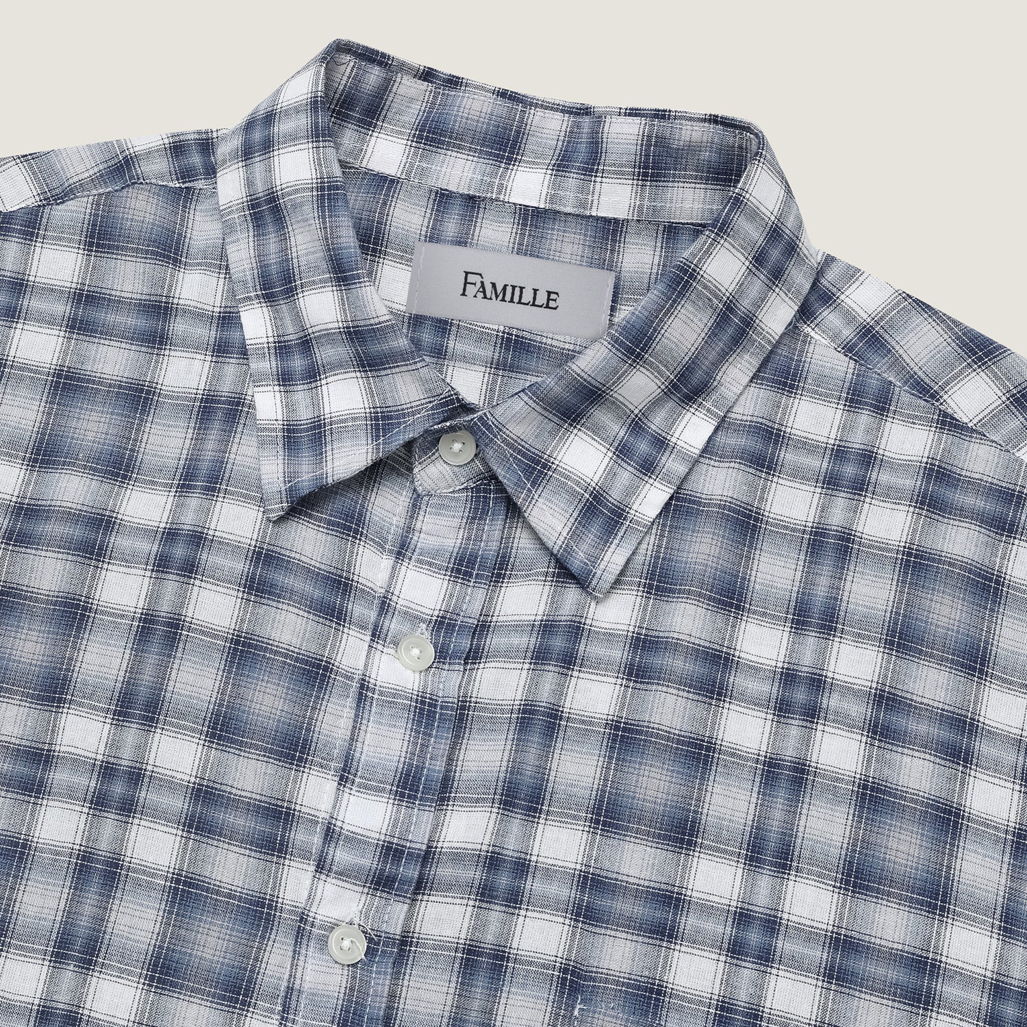 ONE POCKET CHECK SHIRTS (NAVY)